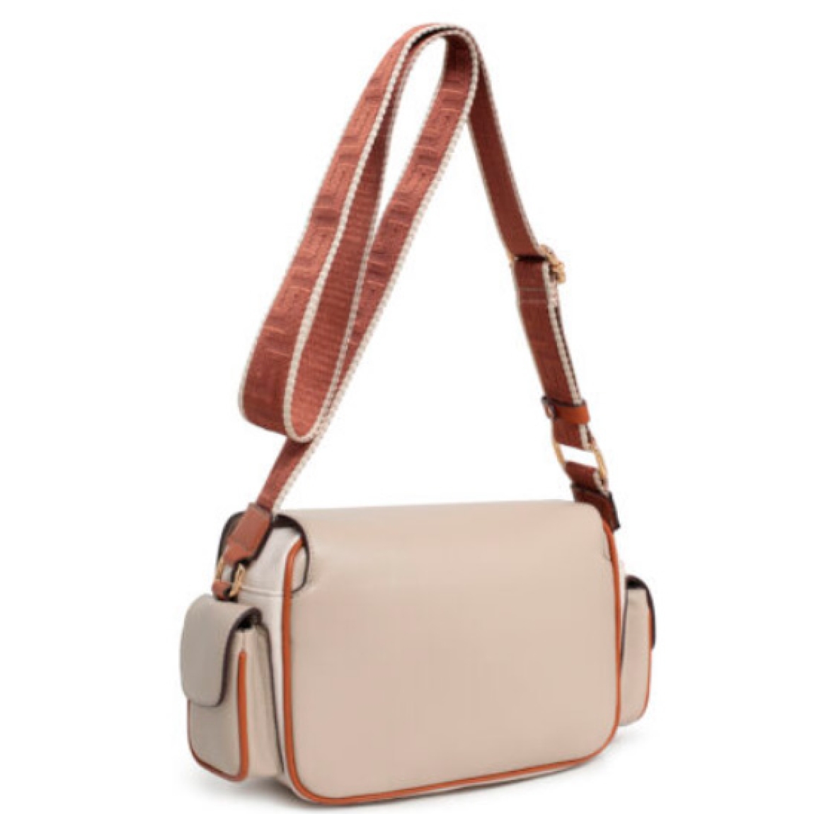 Bolso cross body de la marca Robert Pietri, modelo ALTEA. Bolso elaborado en pu color taupe combinado. Bolso Robert Pietri con asa de hombro y cruzar regulable , cierre con cremallera, solapa con cierre iman, 1 bolsillo interior y 4 bolsillos exteriores con cierre iman. Bolso Robert Pietri ALTEA, ideal para llevar a todos lados! Medidas: alto 17cm y ancho 25cm.