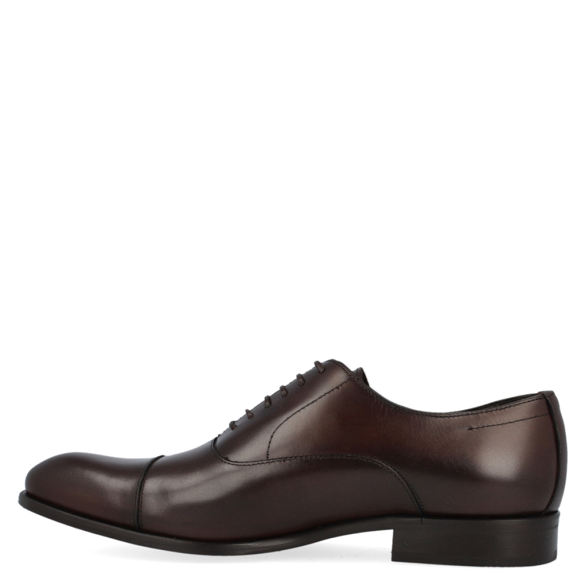 Blucher clásico de la marca Sergio Serrano modelo Oxford Bahia. Exterior del blucher de piel de color marrón oscuro. Interior del blucher de piel de color marrón. Cierre del blucher con cordones. Blucher con suela de goma y tacón bajo de 2 cm.