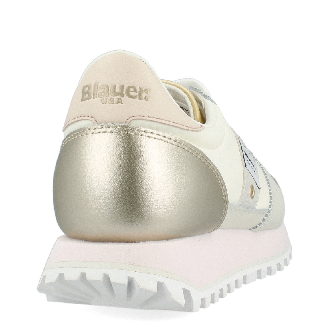 Deportiva de la marca Blauer, modelo MILLEN 02. Exterior de la deportiva en ecopiel color beig, con detalle en dorado en la parte del talón. Interior de la deportiva en ecopiel color beig. Cierre de las deportivas con cordones. Depotivas con plataforma de color rosa pastel de 3cm de altura con estilo dentado. Estas deportivas Blauer, modelo MILLEN 02 tienen la comodidad y colores perfectos para lucir un estilo único en tu día a día!