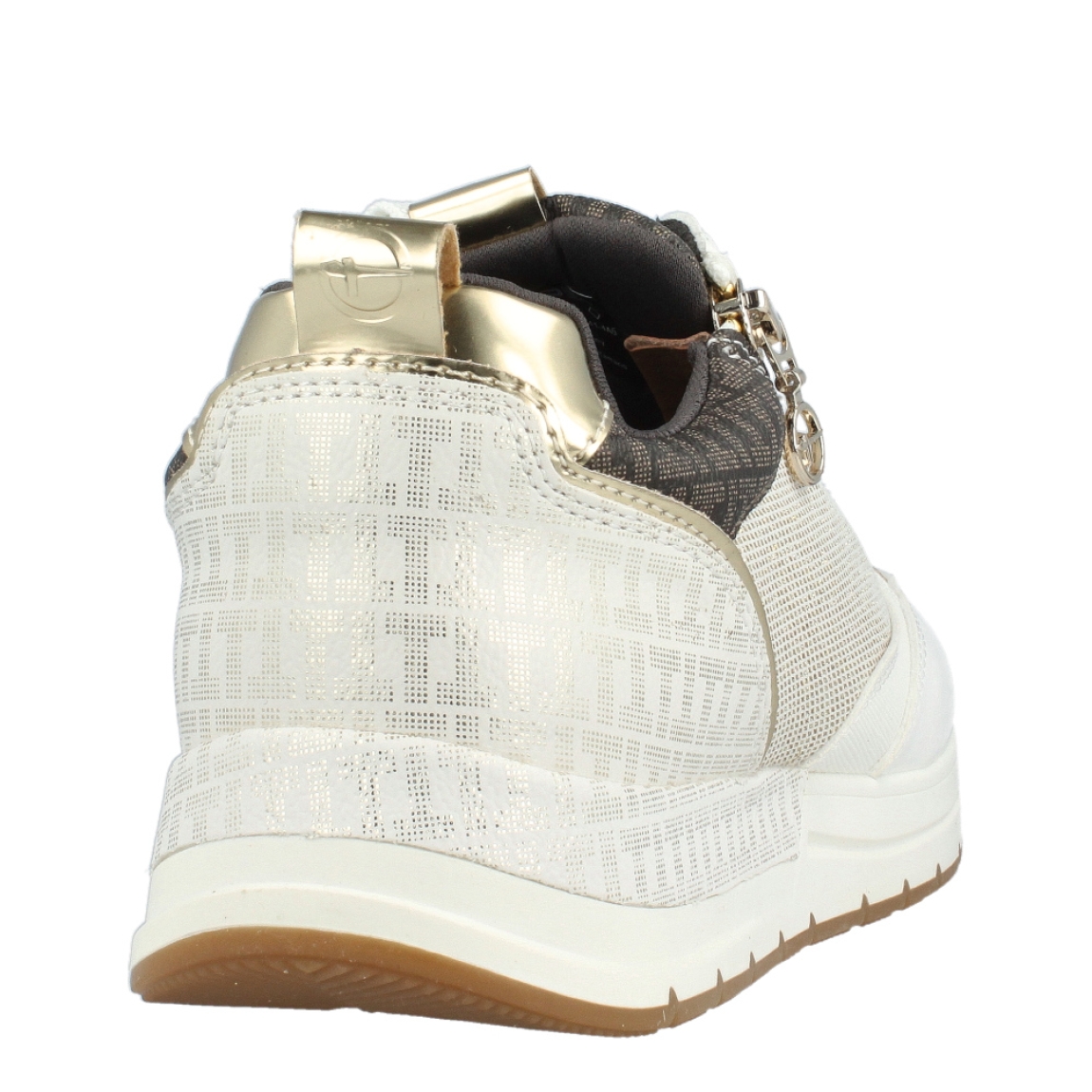 Deportivas de la marca Tamaris, modelo Warton. Exterior de las deportivas en piel color blanco con detalle en escarchado y cremallera en la parte lateral exterior. Interior de las deportivas en textil color gris oscuro. Cierre de las deportivas Tamaris con cordones blancos. Estas deportivas Tamaris Warton tienen un diseño que te hará destacar tus look, además de una comodidad única en cada paso que des!
