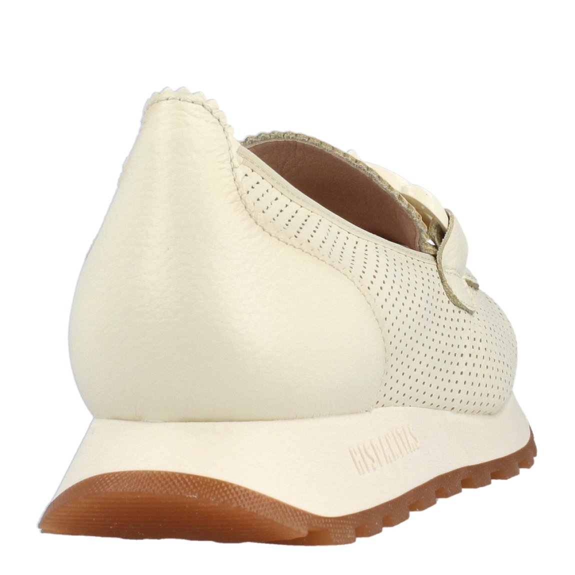 Mocasines de la marca Hispanita, modelo IMMA. Exterior de los mocasines en piel color beig con detalle en efect troquelado. Interior de los mocasines en piel color beig. Mocasines hispanitas con cuña de 2cm de altura. Estos mocasines Hispanitas Imma, son el complemento perfecto para tus looks de temporada, te darán estilo y comodidad sin duda!
