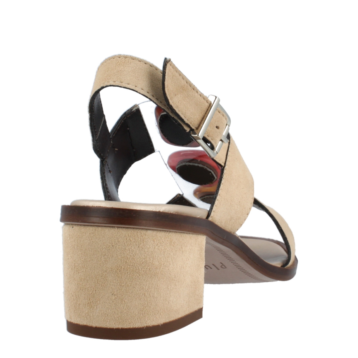 Sandalias de la marca Munné, modelo HUARAZ. Exterior de las sandalias en ante color camel con detalles en pedrería de colores. Interior de las sandalias en piel color camel. Cierre de las sandalias Munné con hebilla en el tobillo. Sandalias con tacón de 4cm de altura. Estas sandalias Munné Huaraz, tienen un diseño perfecto para la temporada, podrás lucirlas con estilo y comodidad!