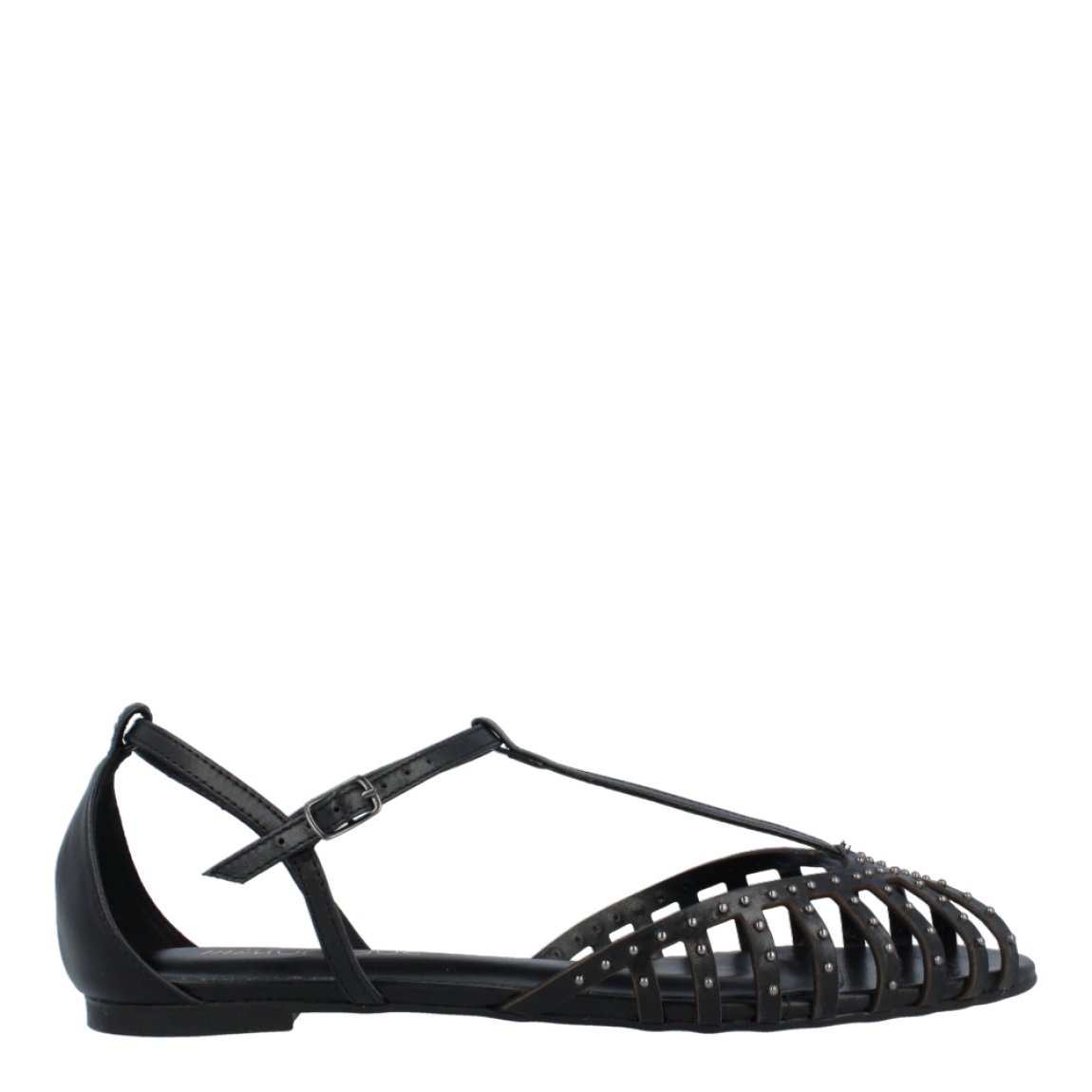 Sandalias de la marca Unique, modelo ELECTRA. Exterior de las sandalias en piel color negro con detalle en tachas. Interior de las sandalias en piel color negro. Cierre de las sandalias UNIQUE con hebilla en el tobillo. Estas sandalias Unique ELECTRA traen un diseño que te ayudará a lucir unos looks con estilo y comodidad a donde vayas.