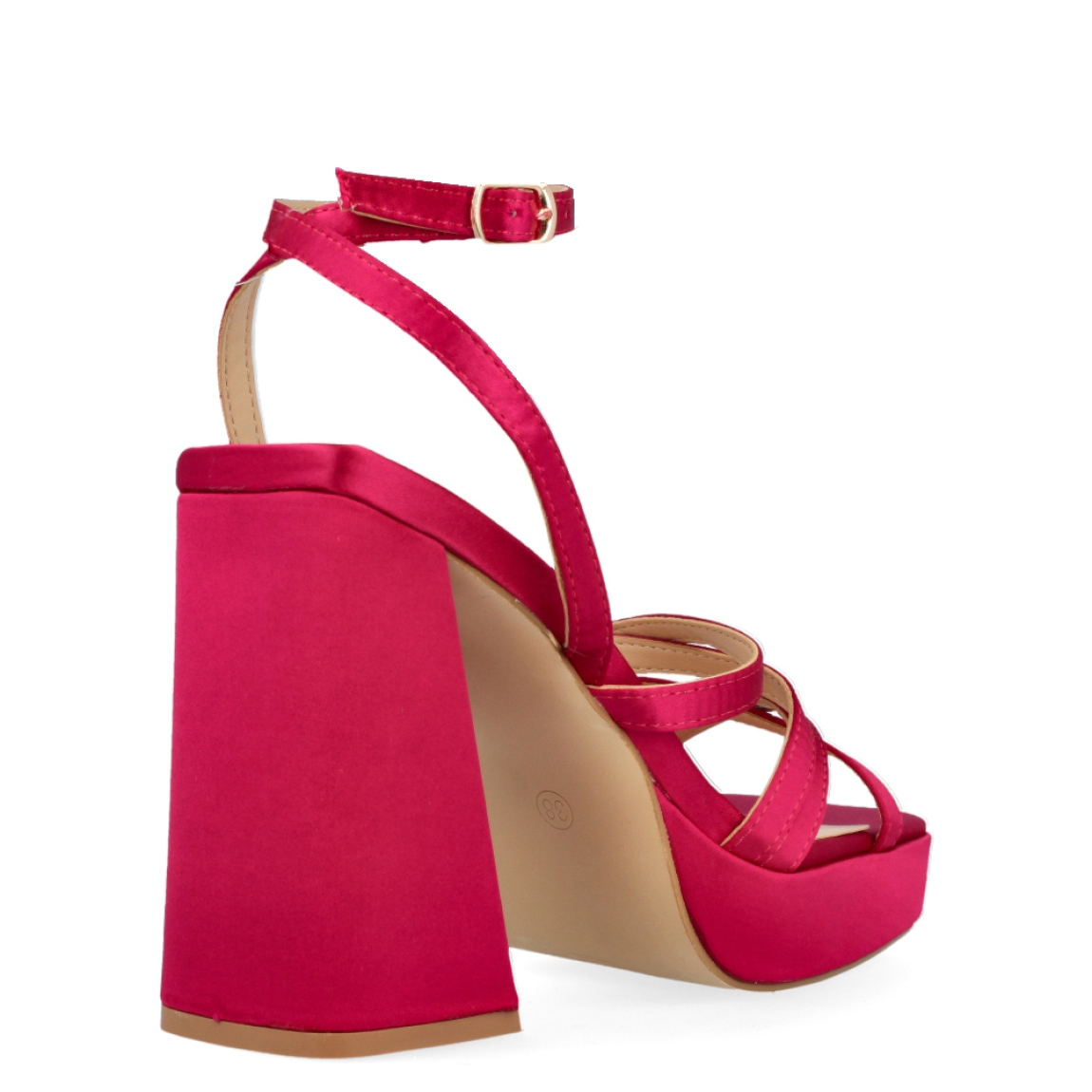 Sandalia de la marca Blue by Alma en Pena, modelo Olma. Exterior de la sandalia de piel de color fucsia. Sandalia con tiras en la pala. Interior de la sandalia de piel de color fucsia y beig. Cierre de la sandalia con hebilla en el tobillo. Sandalia con plantilla acolchada, para garantizar el máximo confort. Sandalia con tacón alto y ancho de 10 cm de altura, incluyendo 3 cm de plataforma. La sandalia de fiesta de Alma en Pena, modelo Olma, es una sandalia de fiesta muy atrevida, cómoda y versátil. ¡Ideal para dar color a tus looks, es una apuesta a lo seguro!