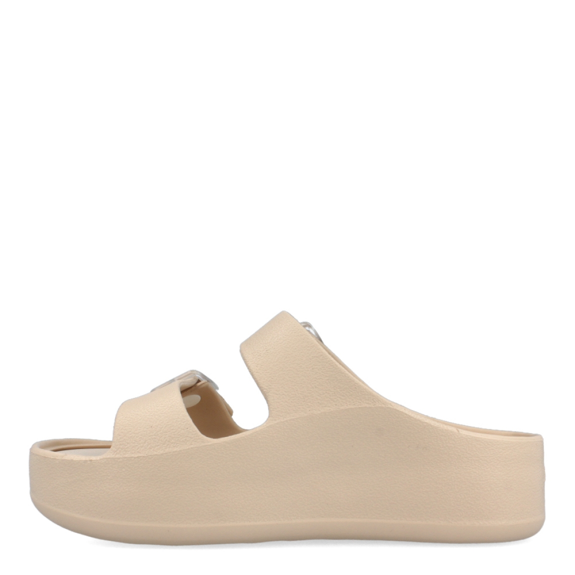 Sandalias de la marca Lemon Jelly, modelo FENIX. Exterior de las sandalias en neopreno color beig. Interior de las sandalias en goma color beig. Cierre de las andalias Lemon Jelly con doble hebilla y con plataforma de 4.5cm de altura. Estas sandalias Lemon Jelly FENIX están pensadas para esos días cálidos y soleados. Combínalas con el vestido de playa y disfruta de la máxima comodidad que te ofrece este producto.