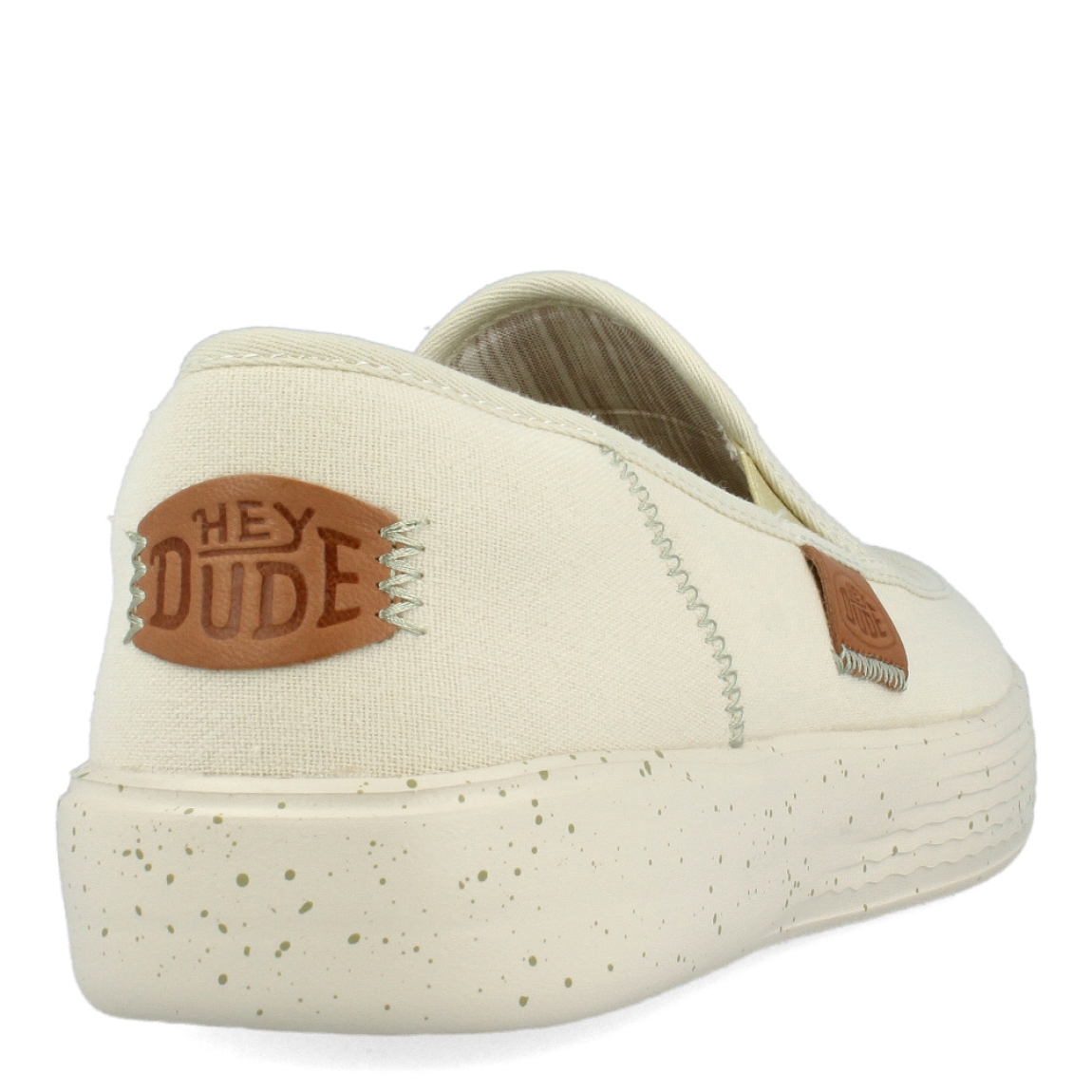 Mocasines tipo naútico de la marca Heydude, modelo 407. Exterior de los mocasines en textil color blanco. Interior de los mocasines en textil estampado a rayas con plantilla acolchada y extraíble. Mocasines con plataforma de 3cm de altura. Estos mocasines Heydude 407 son unos clásicos de temporada. No te pueden faltar en el armario.