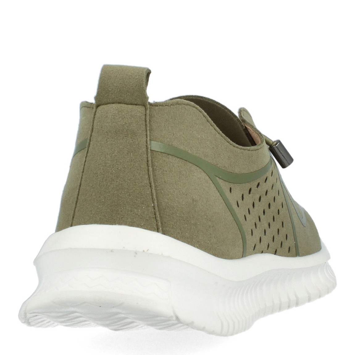 Deportivas de la marca Tiziana, modelo 94T. Exterior de las deportivas en microfibra color verde con efecto troquelado. Interior de las deportivas en piel color nude. Cierre de las deportivas Tiziana con cordones elásticos y suela plana de goma. Estas deportivas Tiziana 94T son el complemento perfecto para tus looks de temporada.