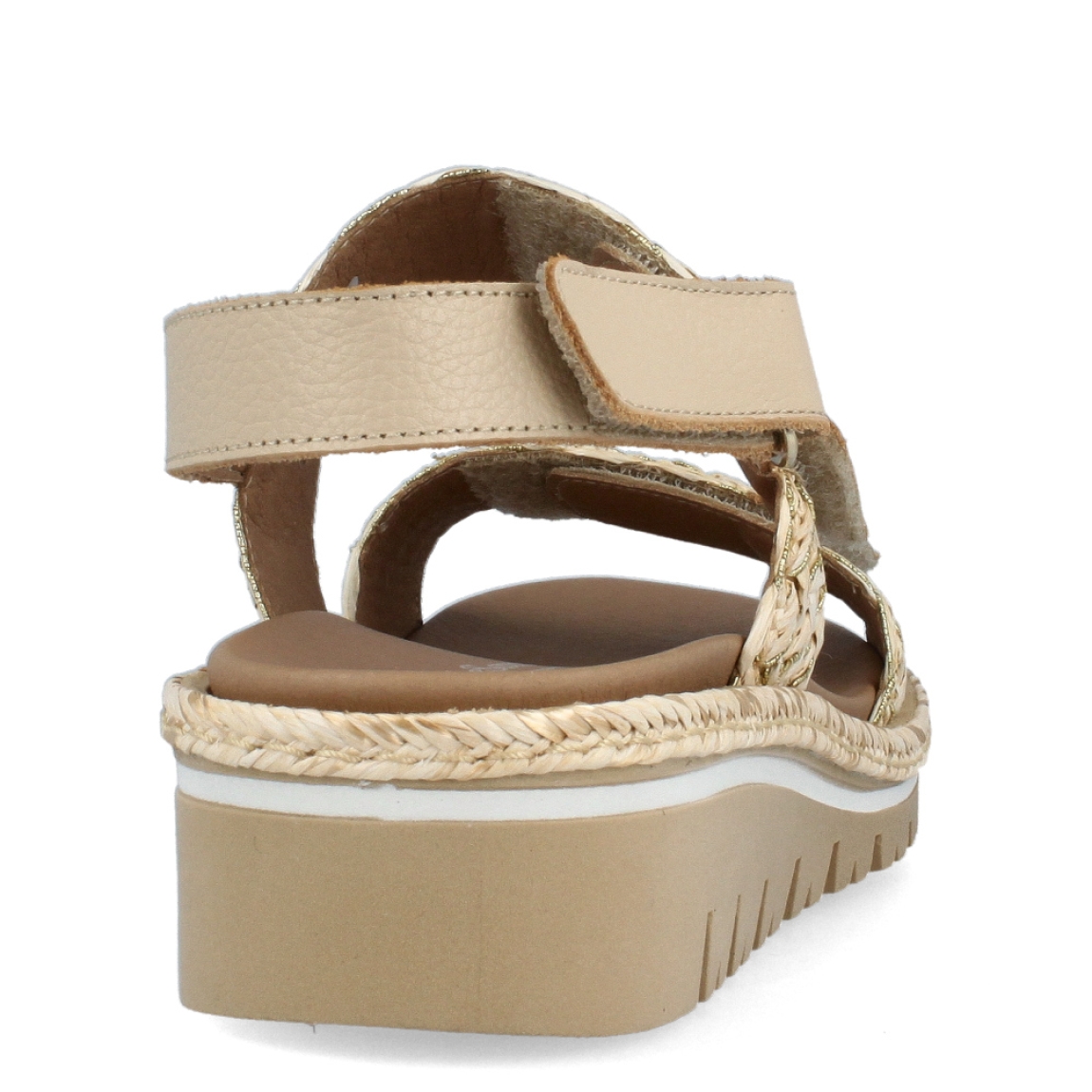 Sandalias de la marca PieSanto, modelo MILA. Exterior de las sandalias en rafia trenzada color beig. Interior de las sandalias en piel color beig con plantilla acolchada y extraíble. Cierre de las sandalias PieSanto con triple hebilla con velcro, en empeine, pala y talón. Sandalias con cuña de 3cm de altura. Estas sandalias PieSanto MILA son el complemento perfecto para esta temporada, podrás crear diferentes outfits con la máxima comodidad posible.