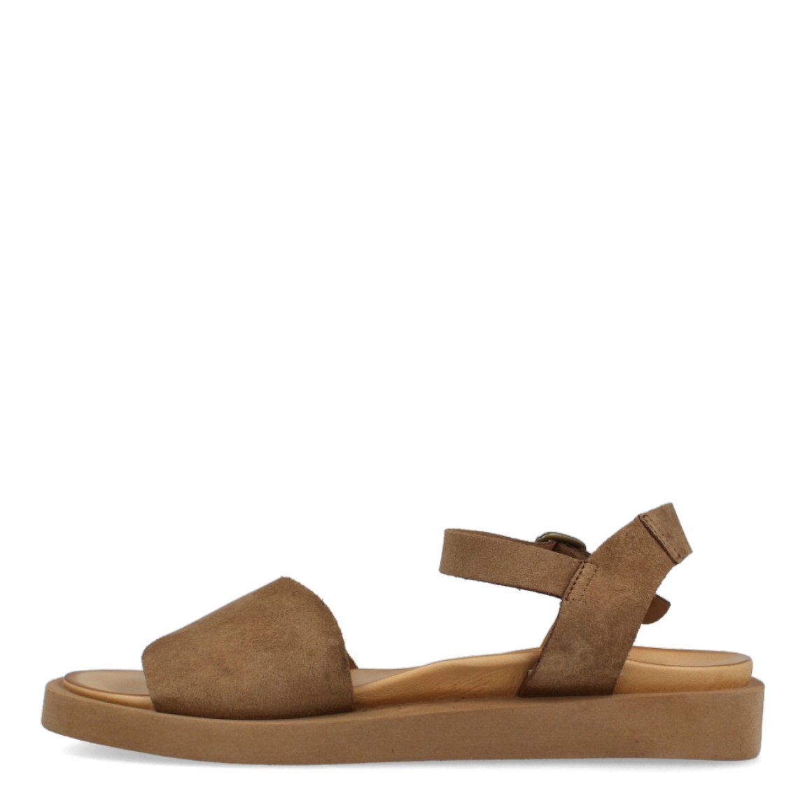 Sandalias de la marca Itse, modelo VILMA. Exterior de las sandalias en ante color taupe. Interior de las sandalias en piel color beig. Cierre de las sandalias Itse con hebilla y suela plana. Estas sandalias Itse VILMA son un complemento ideal para tus outfits de temporada. Crearás diferentes looks con una comodidad máxima.