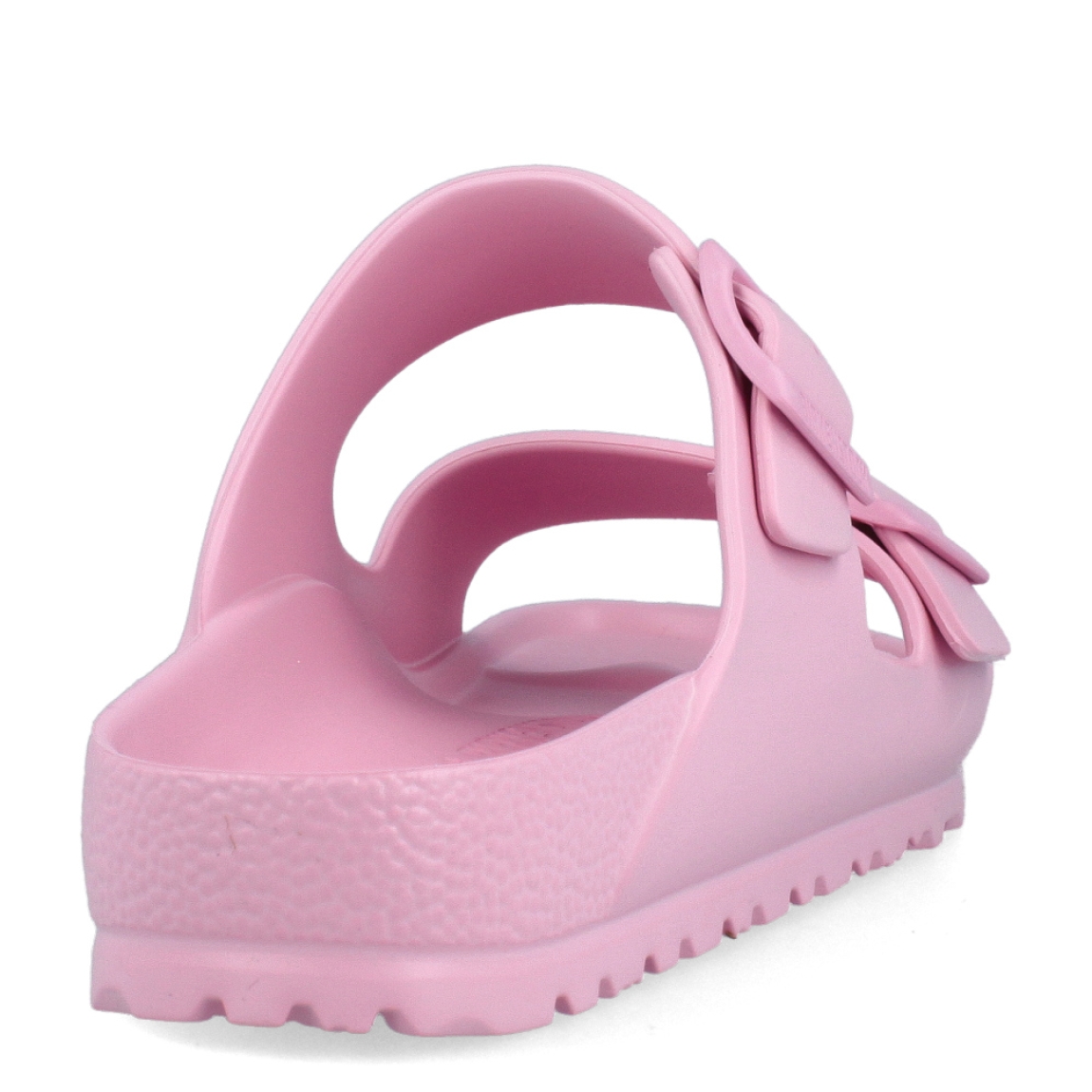 Sandalias de la marca Birkenstock, modelo ARIZONA EVA. Sandalias elaboradas en neopreno color rosado de alta calidad. Cierre de las sandalias con doble hebilla en pala y empeine. Suela plana de goma. Estas sandalias Birkenstockl ARIZONA EVA son ligeras, resistentes al agua y te ofrece la mejor comodidad que necesitas para esta temporada.