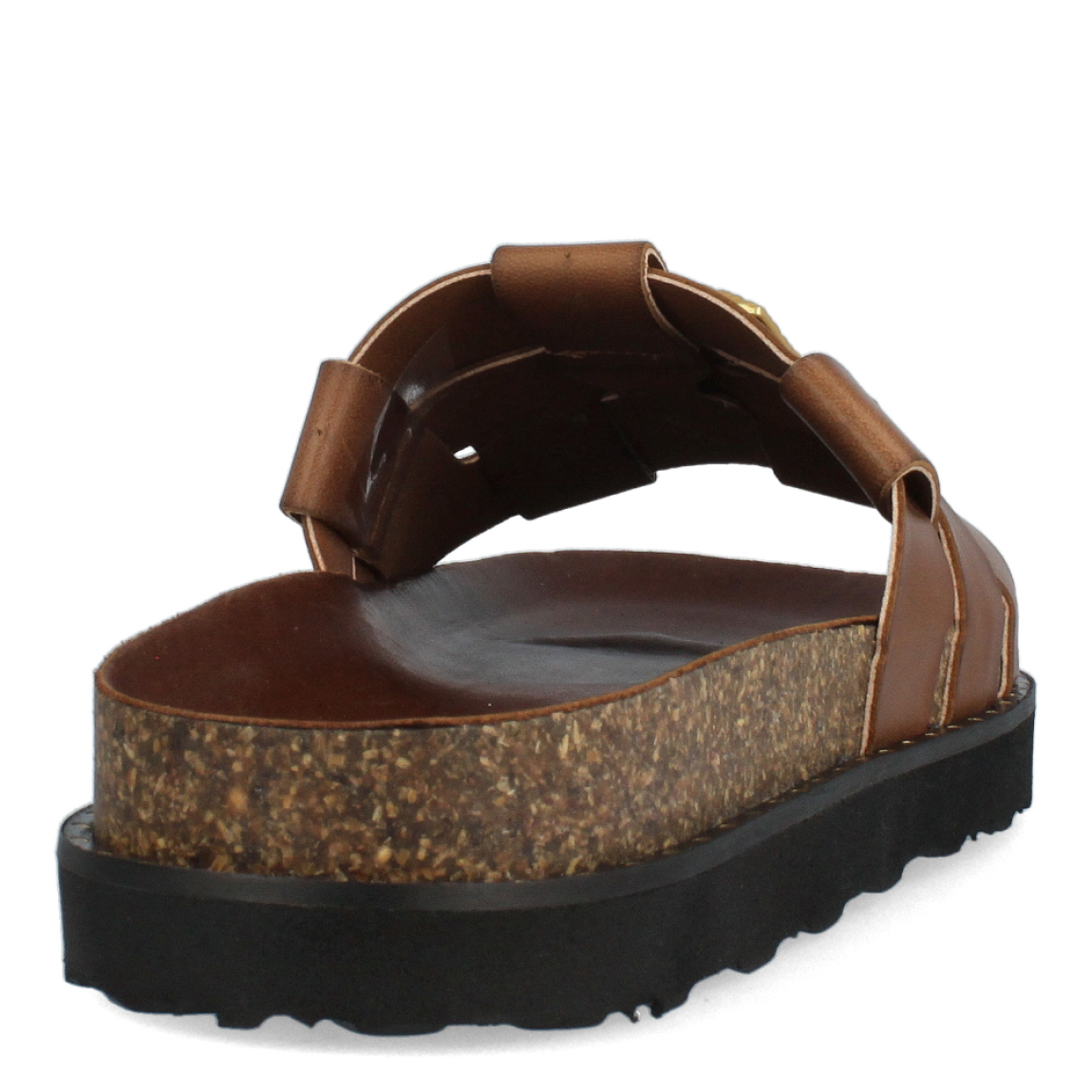 Chanclas de la marca Itse, modelo CLEO. Chanclas elaboradas en piel color cuero con detalle de pirámide en la pala. Chanclas con suela plana. Las chanclas Itse CLEO son un complemento ideal para disfrutar de la comodidad máxima en tu día a día durante esta temporada.