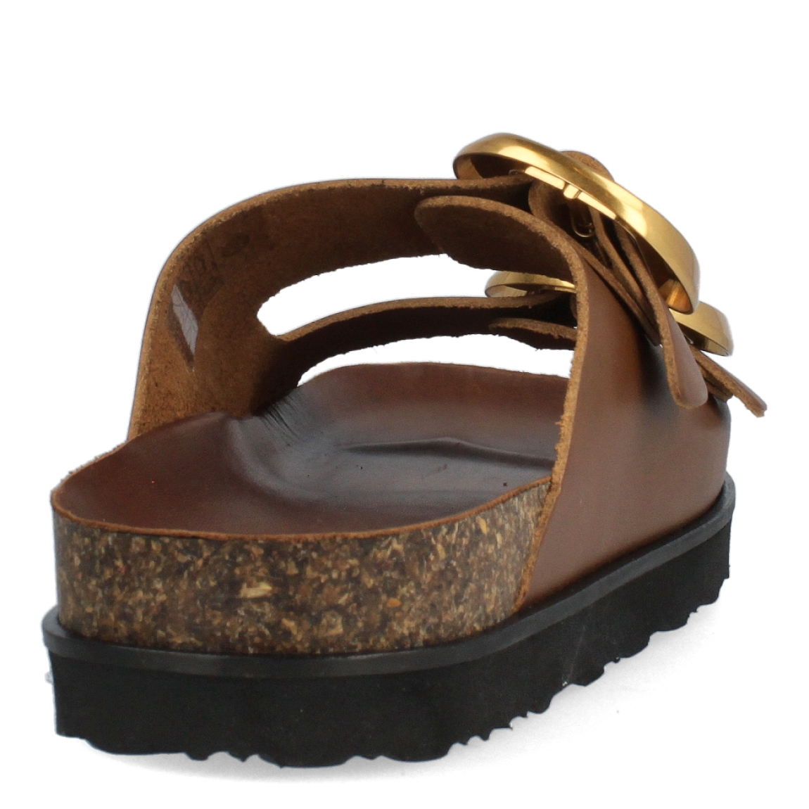 Sandalias de la marca Itse, modelo GEMMA. Sandalias elaboradas en piel color cuero con doble hebilla en la parte de la pala color dorado. Sandalias Itse con suela plana de corcho. Estas sandalias Itse GEMMA son un complemento básico para tus looks de temporada. No puede faltar en el armario.