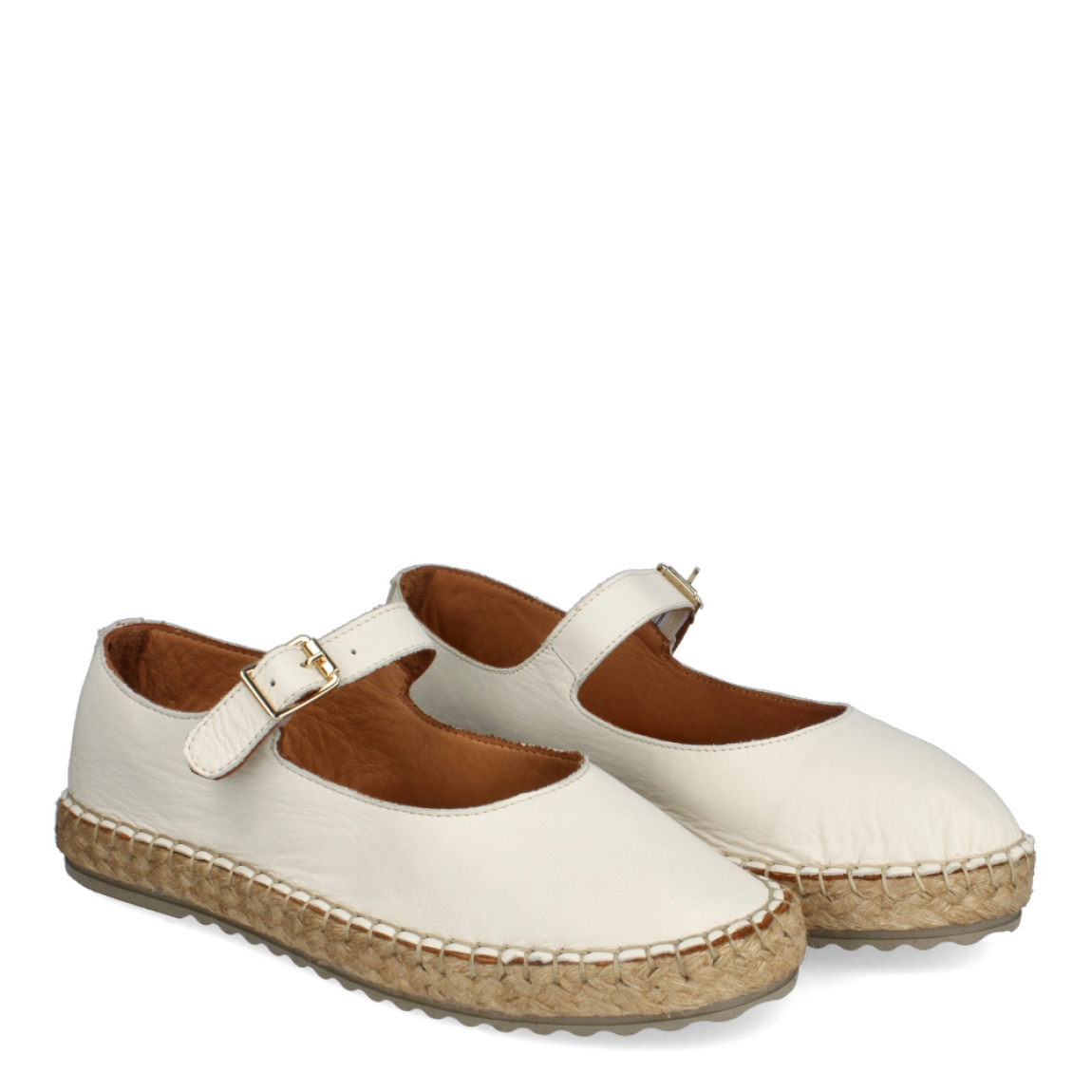 Merceditas de la marca Isteria, modelo OFELIA. Exterior de las merceditas en piel color hielo. Interior deen piel color camel. Cierre de las merceditas con hebilla y suela plana. Estas merceditas Isteria OFELIA son unas clásicos en tu armario durante esta temporada. No pueden te pueden faltar.