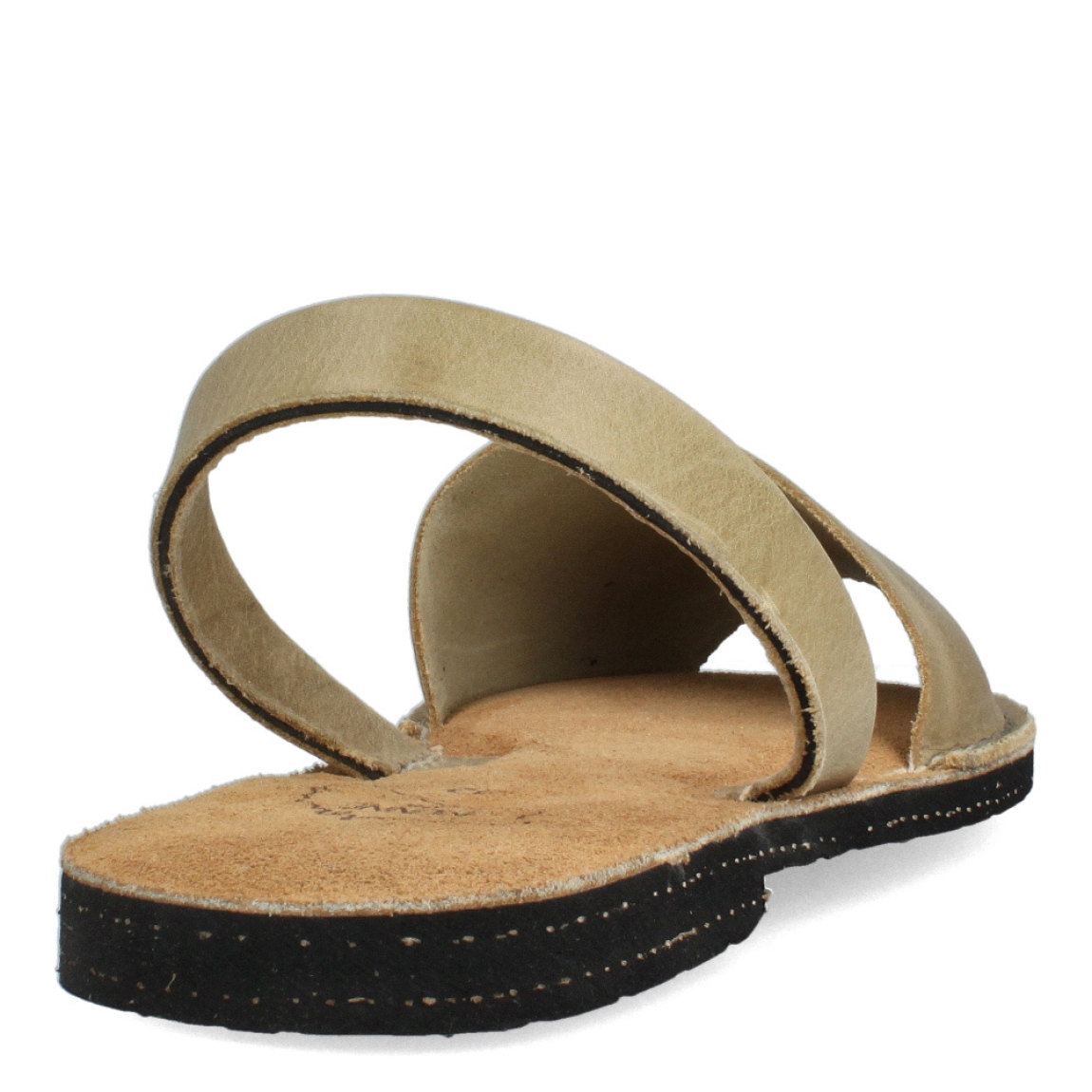 Albarca de la marca Munné, modelo MENORCA. Albarcas claásicas elaboradas en piel color taupe con plantilla acolchada y suela plana. Estas albarcas Munné MENORCA son un complemento ideal para combinar tus looks de temporada y disfrutar de una comodidad máxima.
