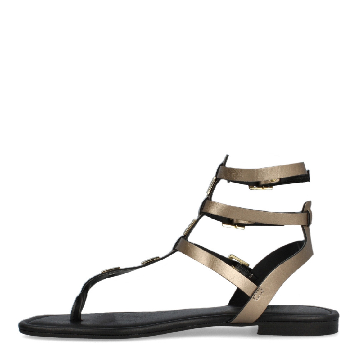 Sandalias de la marca Itse, modelo MILLAN. Sandalas elaboradas en piel color bronce con detalles en dorado y plateado. Cierre de las sandalias Itse con triple hebilla y suela plana. Estas sandalias Itse MILLAN son un complemento ideal para resaltar tus looks de temporada, darle ese estilo y comodidad que necesitan.