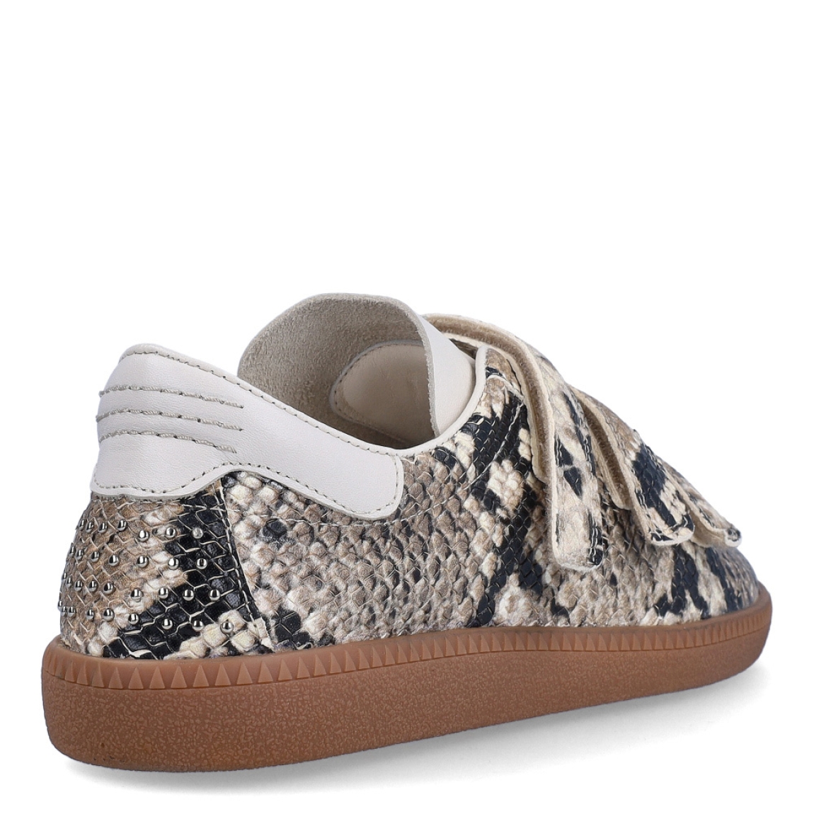 Deportivas de la marca Bronx, modelo SNAKE. Exterior en piel color con estampado animal print de serpiente. Interior en piel color blanco. Cierre con triple velcro en pala. Suela plana de goma. Estas deportivas Bronx SNAKE son una tendencia que no te puede faltar.