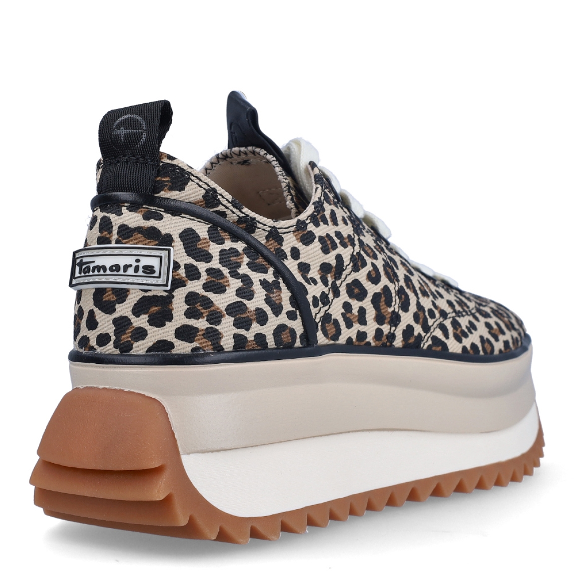 Depotivas de la marca Tamaris, modelo RAFA. Exterior de las deportivas en textil con estampado animal print de leopardo. Interior de las deportivas en textil . Cierre de las deportivas con cordones en color blanco. Suelas de las deportivas Tamaris hechas de goma y dentadas. Deportivas con plataforma de 4,5cm de altura. Estas deportivas Tamaris Rafa, además de se cómodas, tienen un estilo único que te ayudarán a destacar en tu día a día.