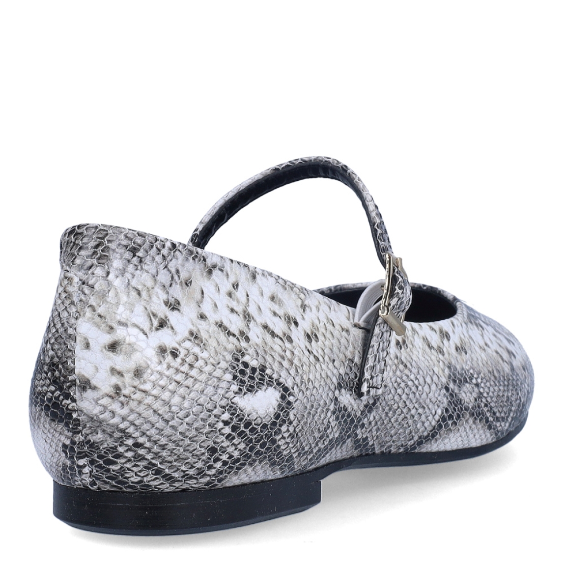 Merceditas de la marca Itse, modelo NEREA. Exterior en animal print serpiente y punta redonda. Interior en piel color negro. Cierre de las merceditas Itse con hebilla en la pala y suela plana de goma. Estas merceditas Itse NEREA son unas clásicas, ideales para lucirlas con perfecta comodidad!