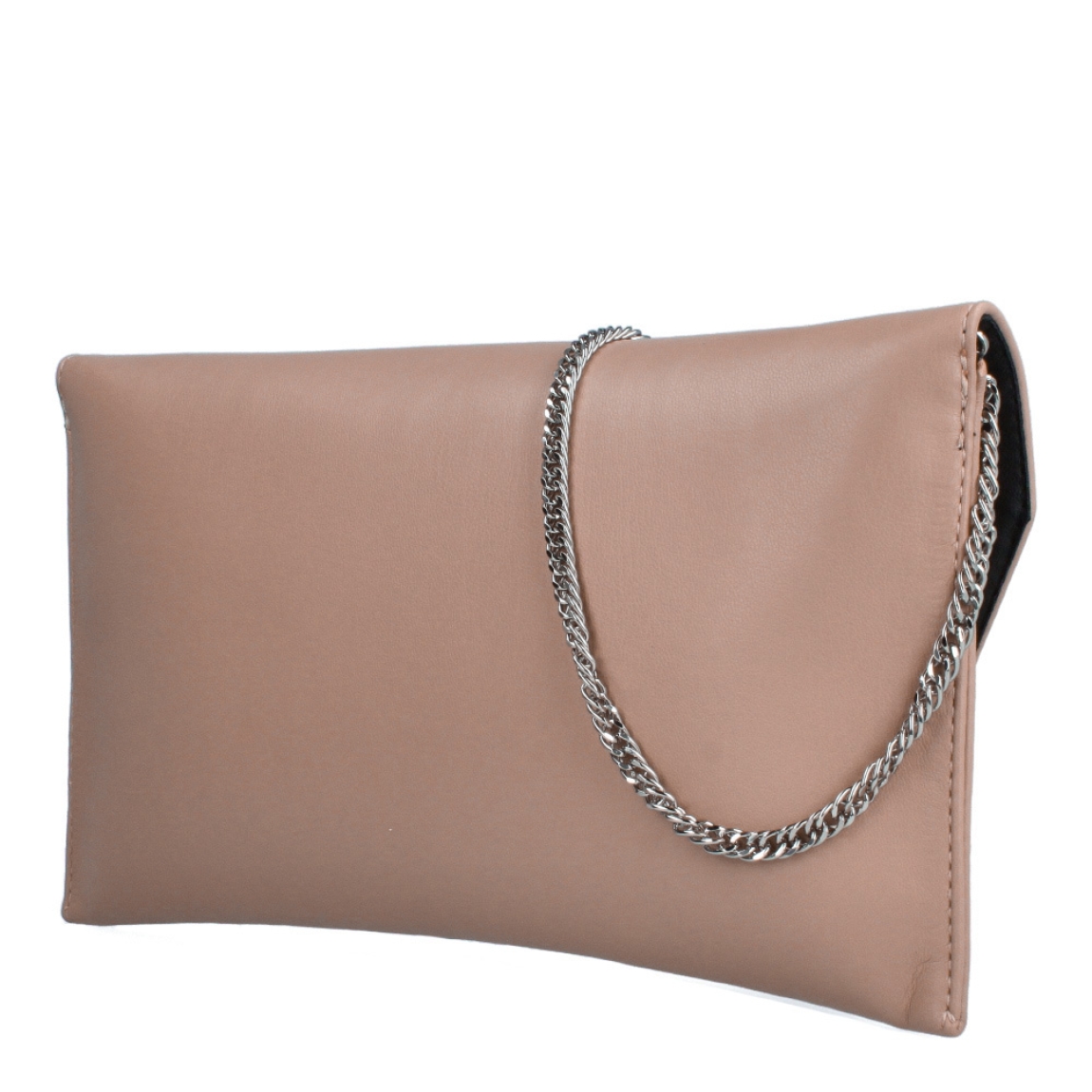 Bolso para eventos de la marca Munné, modelo VEGA. Bolso tipo cartera en piel vegana color nude. Cierre del bolso con doble botón inmantado y asa de cadena. Medidas del bolso: alto 14cm y ancho 25cm, perfectas para llevar de mano y colgado cuando lo necesites. Este bolso de fiesta Munné VEGA es un clásico reinventado que te acompañará en tus eventos más especiales a juego con tus zapatos.