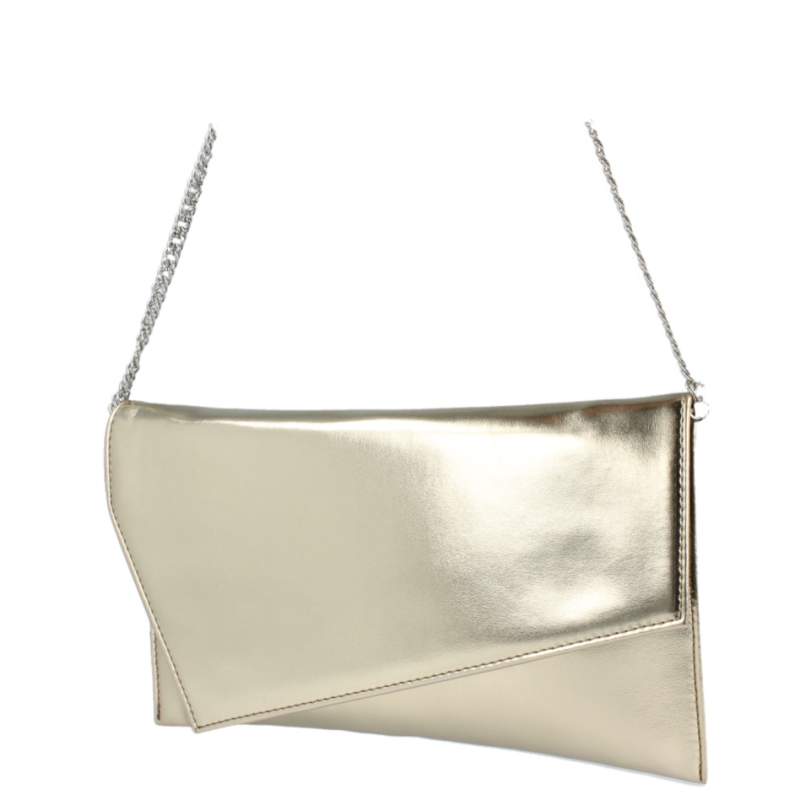 Bolso para eventos de la marca Munné, modelo VEGA. Bolso tipo cartera en piel vegana color metal platino. Cierre del bolso con doble botón inmantado y asa de cadena. Medidas del bolso: alto 14cm y ancho 25cm, perfectas para llevar de mano y colgado cuando lo necesites. Este bolso de fiesta Munné VEGA es un clásico reinventado que te acompañará en tus eventos más especiales a juego con tus zapatos.