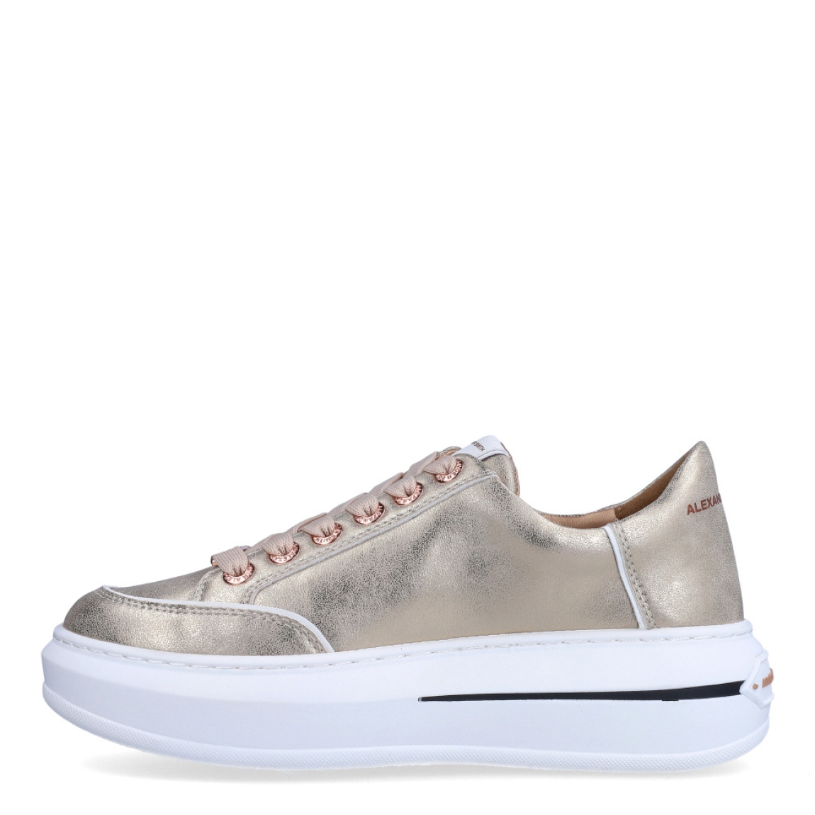 Deportivas de la marca Alexander Smith, modelo LANCASTER. Exterior en piel color platino. Interior con plantilla acolchada y extraíble para máxima comodidad. Cierre de las deportivas con cordones y plataforma de 4cm de altura. Estas deportivas Alexander Smith LANCASTER son unas clásicas, ideales para crear diferentes looks esta temporada!