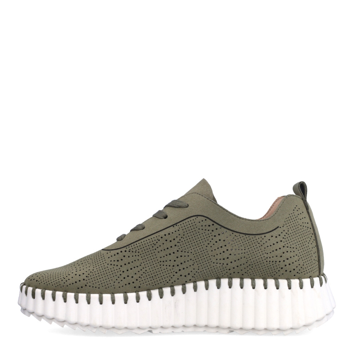 Deportivas transpirables de la marca Walk & Fly, modelo AH-96. Exterior en microfibra color verde con efecto troquelado. Cierre con cordones verdes y con plataforma de goma dentada y cuña de 3cm de altura. Estas deportivas Walk & Fly AH-96 tienen la comodidad que necesitas en tu día a día!