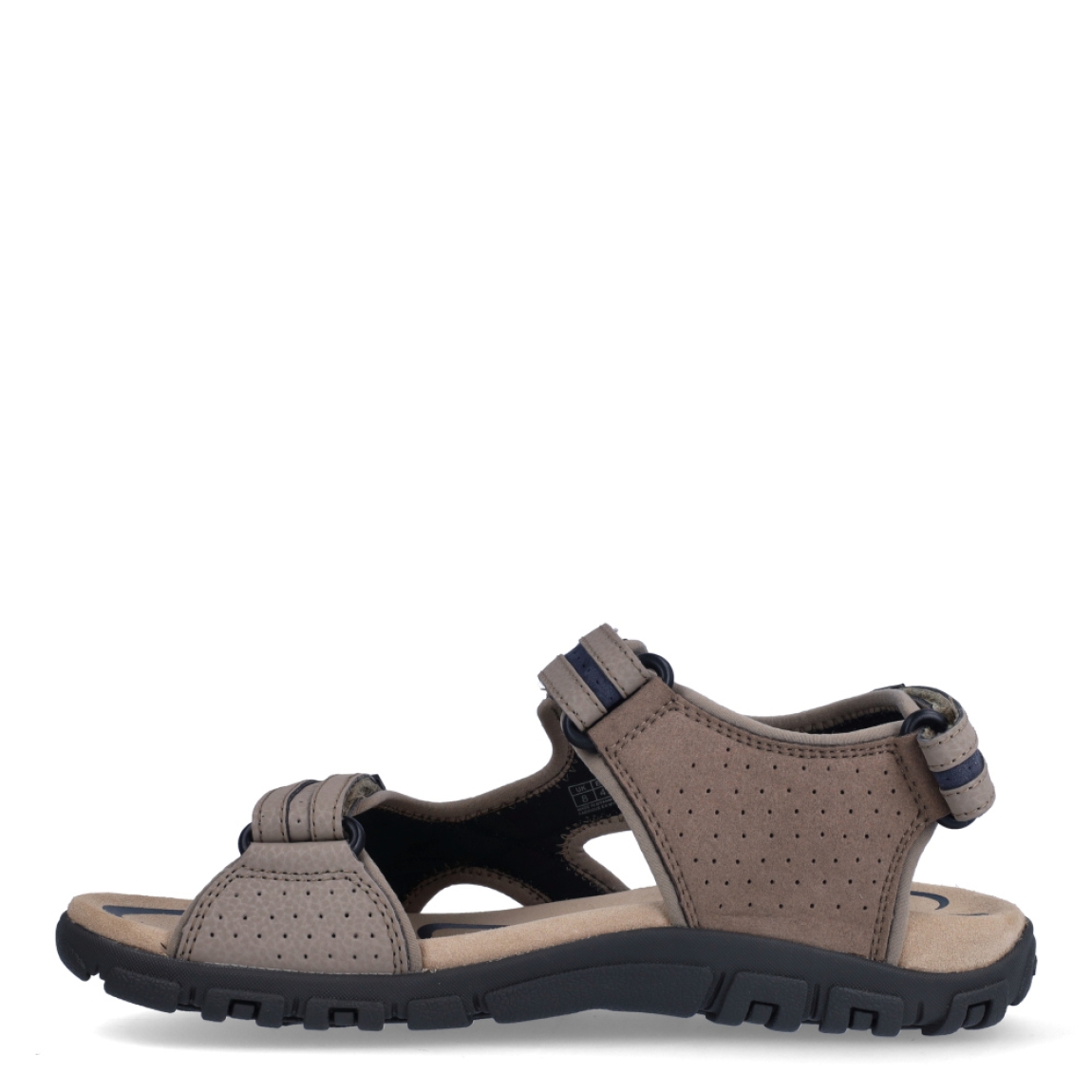 Sandalias de la marca Geox, modelo U82. Exterior en neopreno de color camel. Interior en neopreno color beig con plantilla acolchada para máxima comodidad. Cierre de sandalias Geox con triple velcro, en pala y tobillo. Suela plana. Estas sandalias Geoz U82 son el complemento perfecto para tus looks de temporada en el día a día!