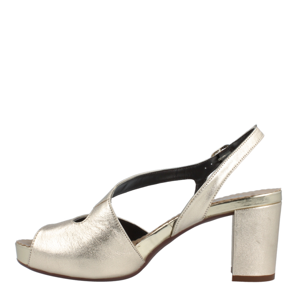 SandalSandalias de la marca Munné, modelo ESTHER. Exterior de las sandalias en piel color platino. Interior de las sandalias en piel color beig escarchado. Cierre de las sandalias Munné con hebilla en tobillo. Sandalias Munné con tacón de 6cm de altura. Estas sandalias Munné tienen el diseño perfecto para tus eventos más importantes, te hará sentir, elegante, cómoda y segura!