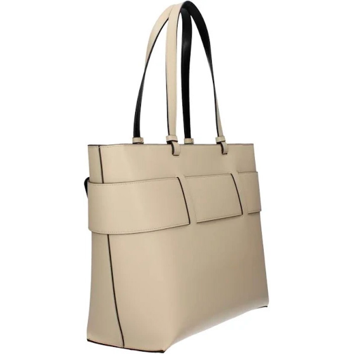 Bolso de la marca Armani Exchange, modelo NILA. Bolso shopper elaborado en piel color beig con logotipo de la marca en parte frontal. Interior sin forro con amplio espacio. Cierre con cremallera y doble asa. Medidas del bolso: alto 26cm y ancho 38cm. Este bolso Armani Exchange NILA es un complemento ideal para combinar y resaltar tus looks de temporada.