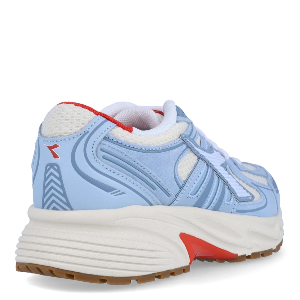 Deportivas de la marca Diadora, modelo MYTHOS STAR. Exterior en naylon color azul con detalles en blanco. Interior en textil color naranja, con plantilla acolchada y extraíble para máxima comodidad. Cierre con cordones de color blanco. Suela de goma con cuña de 4cm de altura. Estas deportivas MYTHOS STAR son unas clásicas ideales para llevar en tu día a día.