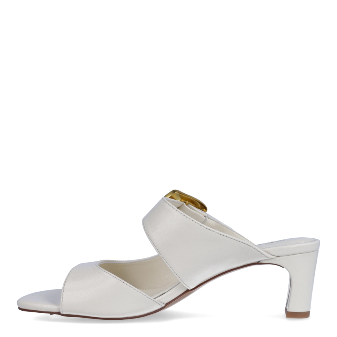 Sandalias de la marca Ines Palliser, modelo HELLA. Exterior en piel color blanco con punta redonda y cierre de hebilla color dorado en pala. Interior en piel color blanco. Sandalias con tacón de 5cm de altura. Estas sandalias Ines Palliser HELLA son unas clásicas, ideales para darle el look de elegancia y comodidad a tus looks!