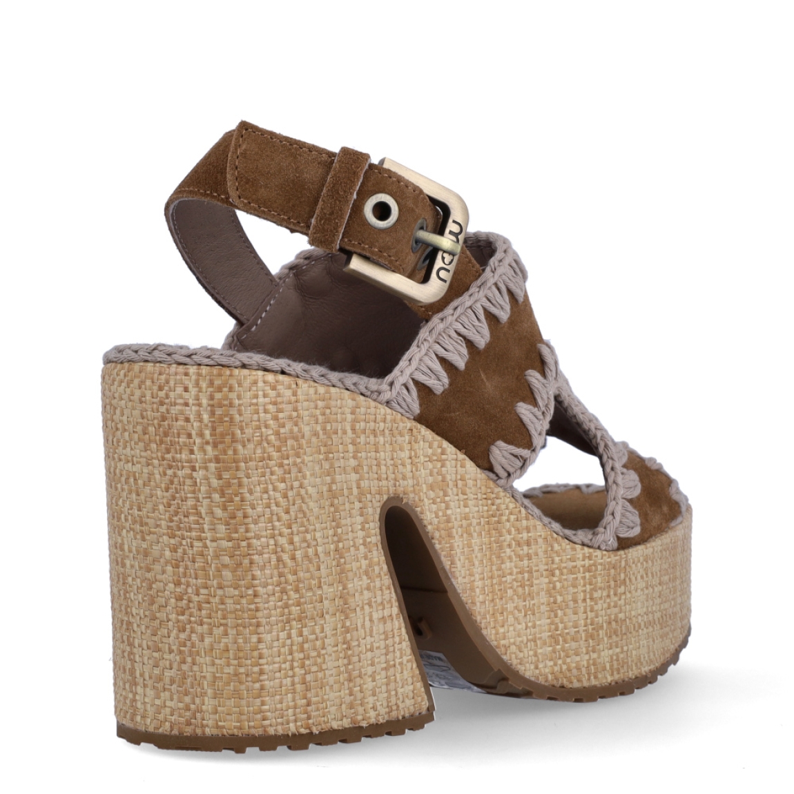 Sandalias Mou. modelo 12A. Estas elegantes sandalias bio estan elaboradas de ante color marron. Cierre con hebilla. Este modelo cuenta con un tacon de 9cm de altura. Estas sandalias Mou 12A son ideales para esta temporada!
