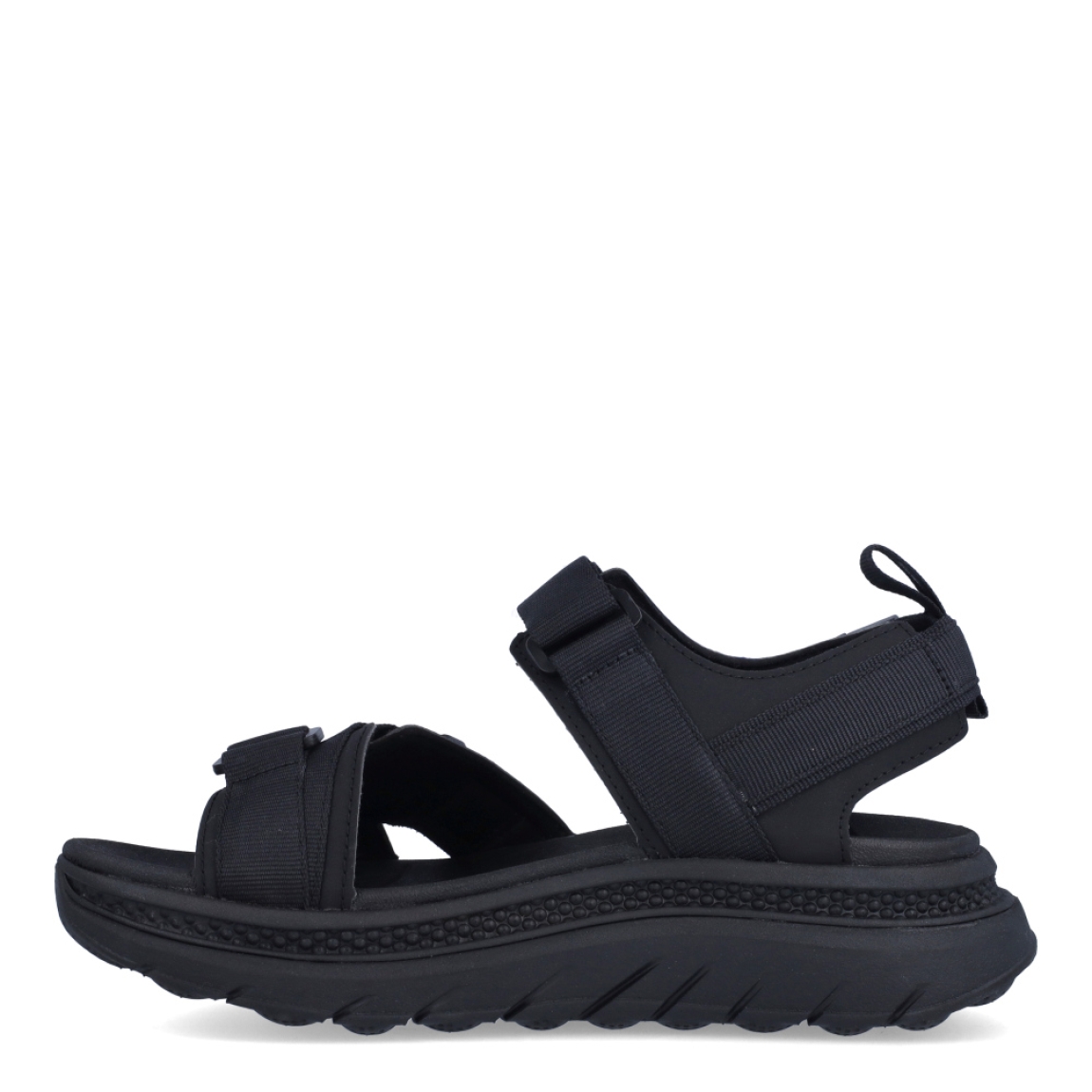Sandalia de hombre de la marca Geox, ,modelo terreno. Sandalias en naylon color negro idelaes en confort, transpirabilidad y un excelente agarre. Cierre con velcro y con detalles en contraste para un aspecto urbano y atractivo. Suela con cuña de 5cm de altura. Estas sandalias Geox TERRENO le darán un toque contemporáneo a los conjuntos del tiempo libre.