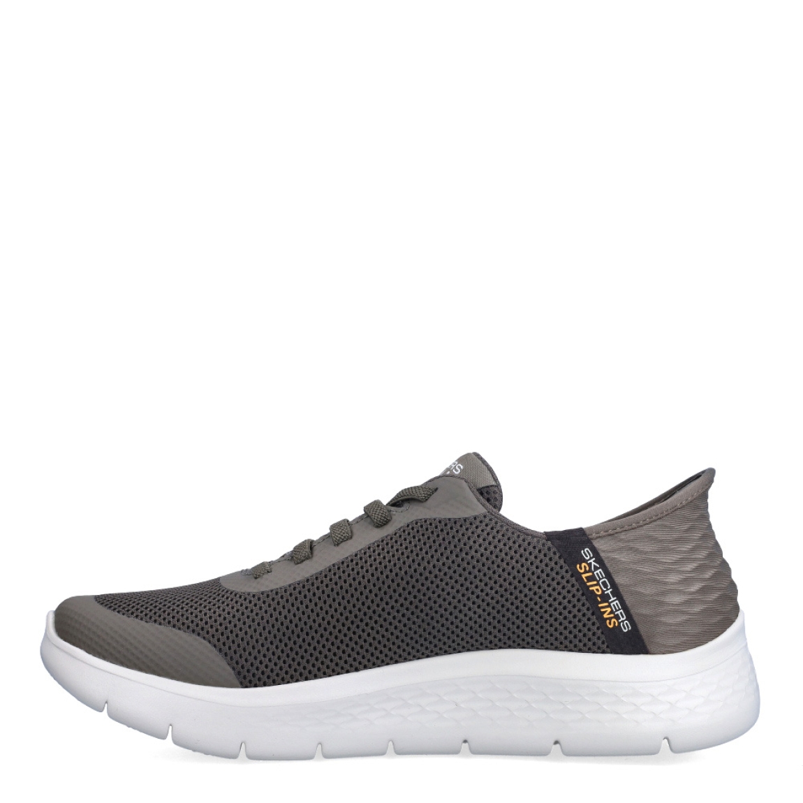 Deportivas de la marca Skechers, modelo GO WALK. Exterior en tela con efecto rejilla color marrón, con logo lateral de la marca. Interior en textil transpirable color verde oscuro con plantilla acolchada y extraíble para máxima comodidad. Cierre con cordones color verde oscuro. Suela de goma con cuña de 3cm de altura. Estas deportivas Skechers GO WALK son ideales para tu día a día, unas clásicas excelentes en comodidad.