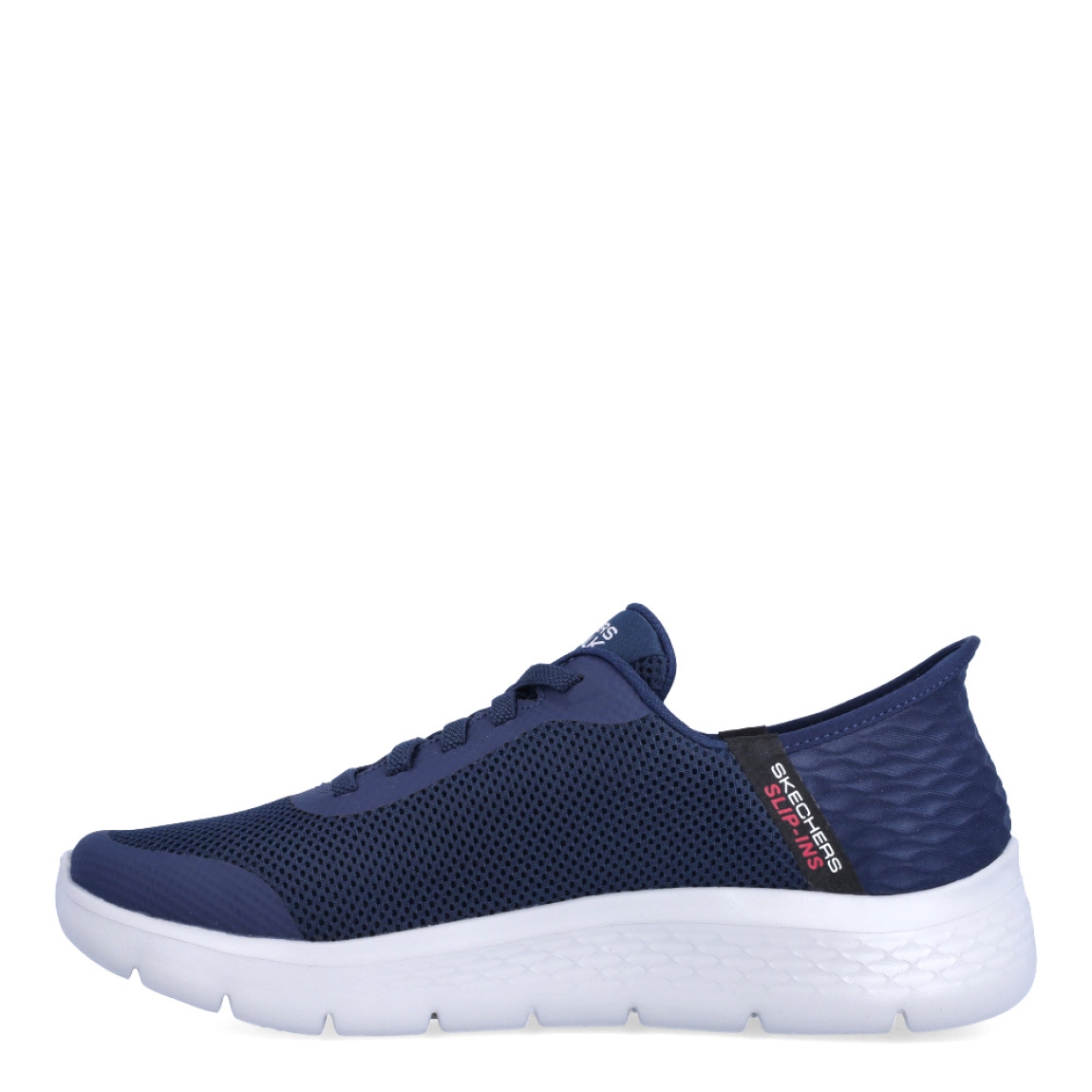 Deportivas de la marca Skechers, modelo GO WALK. Exterior en naylon con efecto rejilla color azul marino, con logo lateral de la marca. Interior en textil transpirable color verde oscuro con plantilla acolchada y extraíble para máxima comodidad. Cierre con cordones. Suela de goma con cuña de 3cm de altura. Estas deportivas Skechers GO WALK son ideales para tu día a día, unas clásicas excelentes en comodidad.