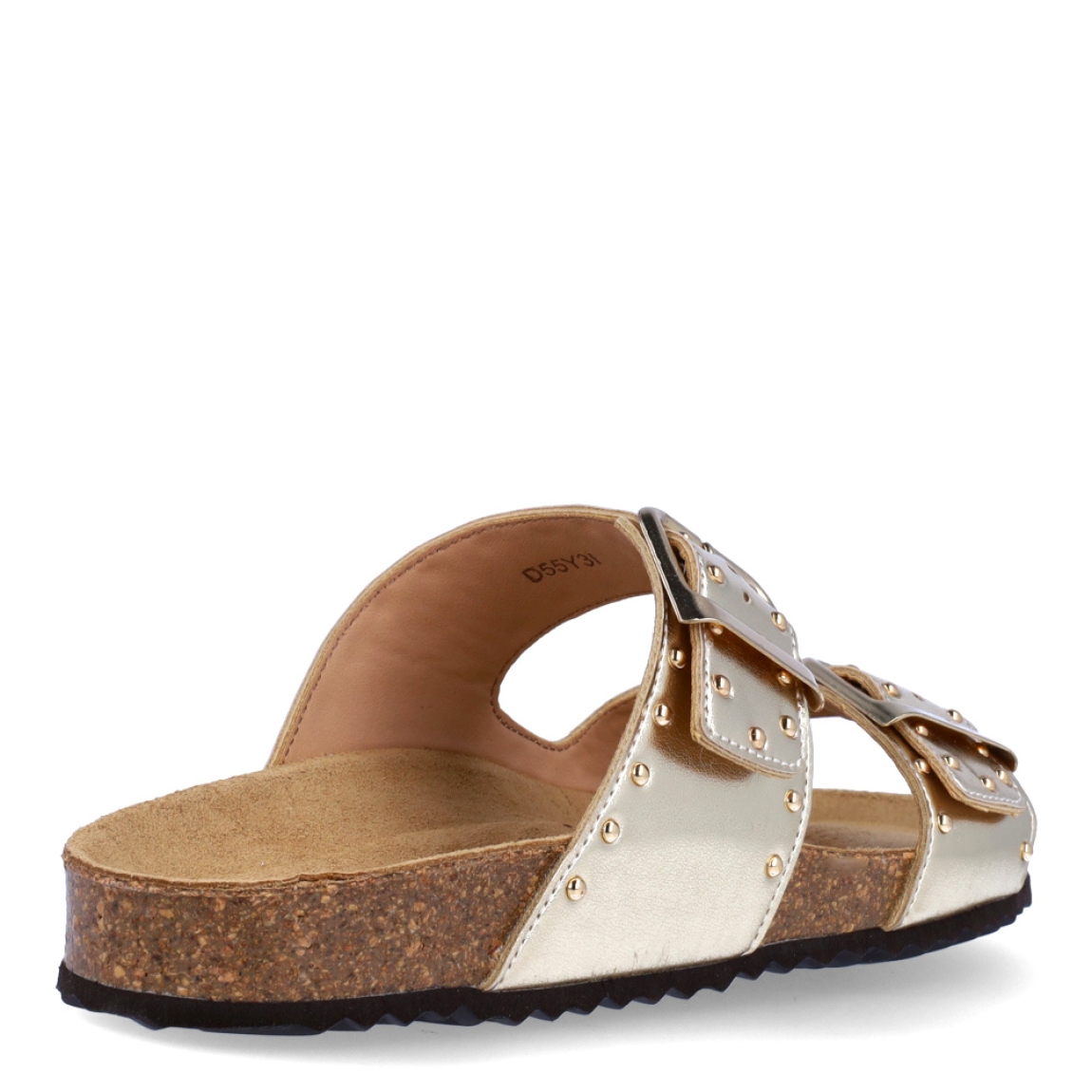 Sandalia para mujer de la marca Geox modelo BRIONIA. Elaborada en piel color oro con detalle de tachuelas, de estilo diario, que garantiza confort y transpirabilidad durante todo el día. Cierre con doble hebilla en pala. Este modelo, cuenta con una empella de suave gamuza. Ideal para la ciudad, BRIONIA está pensada para añadir un toque moderno a los looks de verano.