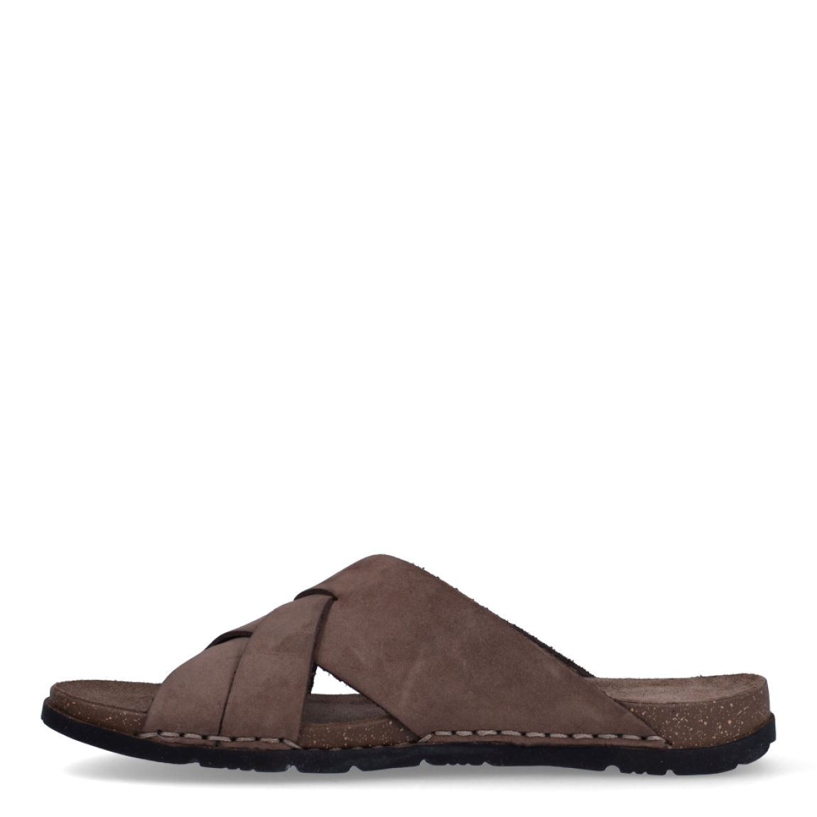 Sandalias clásicas de la marca Walk & Fly, modelo 868. Exterior en neopreno color marrón con tiras cruzadas. Sandalias abiertas con plataforma de goma plana. Estas sandalias Walk & Fly 868 tienen la comodidad que necesitas en tu día a día!