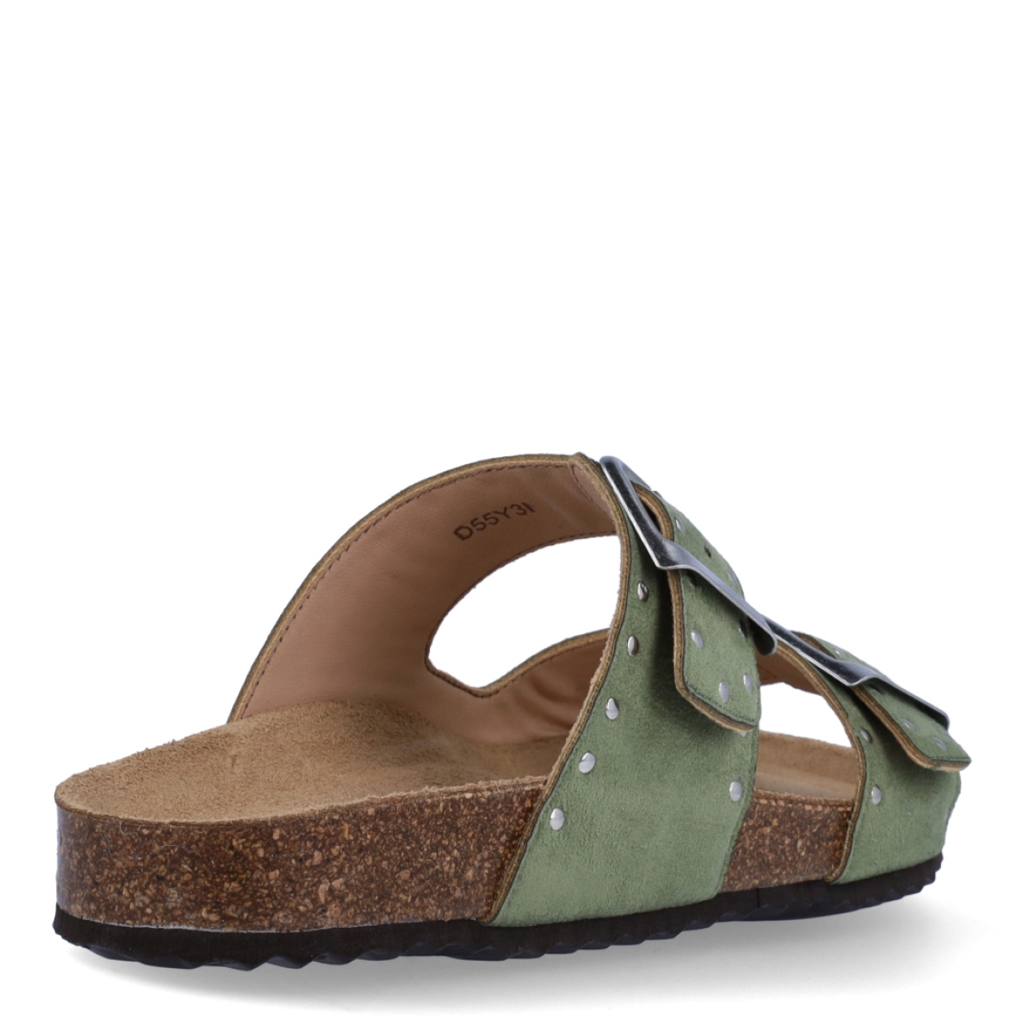 Sandalia para mujer de la marca Geox modelo BRIONIA. Elaborada en ante color verde con detalle de tachuelas, de estilo diario, que garantiza confort y transpirabilidad durante todo el día. Cierre con doble hebilla en pala. Este modelo, cuenta con una empella de suave gamuza. Ideal para la ciudad, BRIONIA está pensada para añadir un toque moderno a los looks de verano.