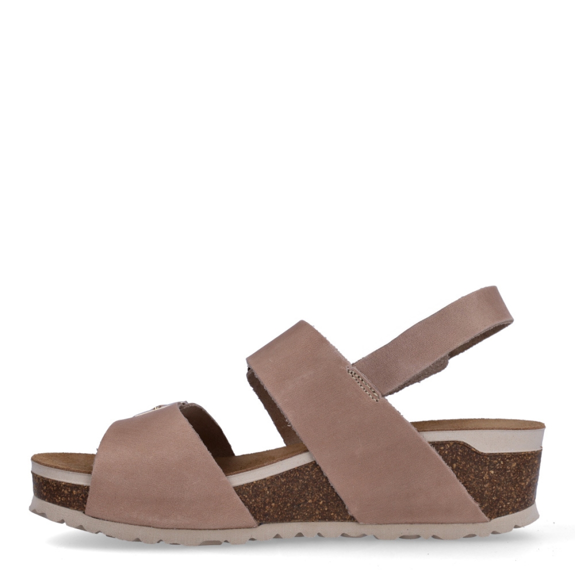 Sandalias de la marca Inter Bios, modelo LINA. Sandalias elaboradas en piel color taupe con detalle en dorado. Cierre de las sandalias con doble hebilla en pala y velcro en el talón. Sandalias con cuña de 4cm de altura. Estas sandalias Inter Bios es un esencial para tus looks de temporada, si deseas disfrurae de una comodidad máxima en tu día a día.