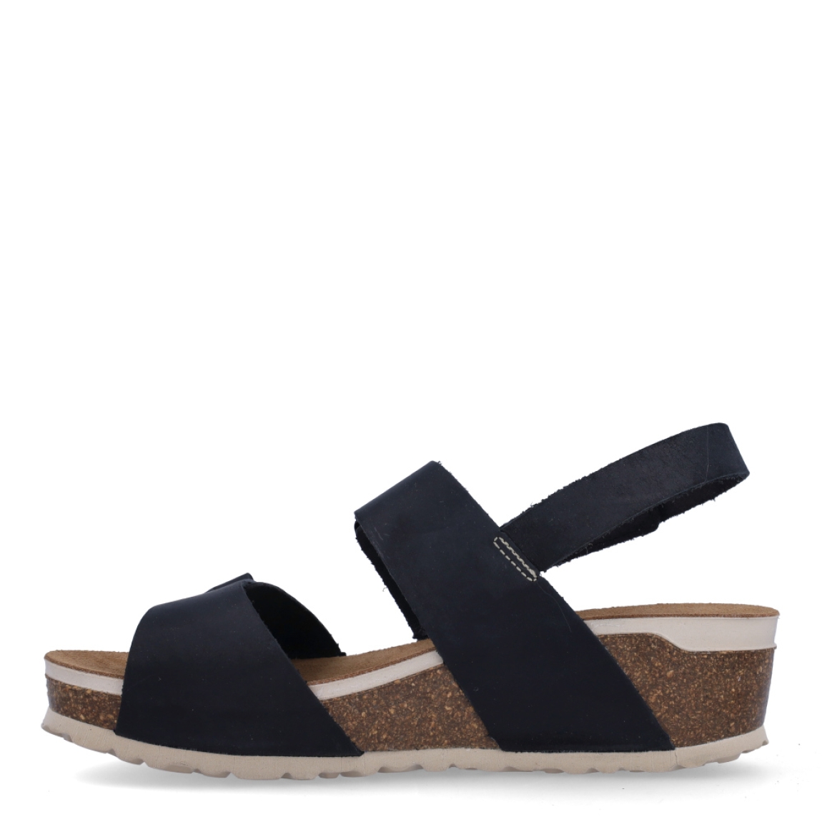 Sandalias de la marca Inter Bios, modelo LINA. Sandalias elaboradas en piel color negro. Cierre de las sandalias con doble hebilla en pala y velcro en el talón. Sandalias con cuña de 4cm de altura. Estas sandalias Inter Bios es un esencial para tus looks de temporada, si deseas disfrurae de una comodidad máxima en tu día a día.