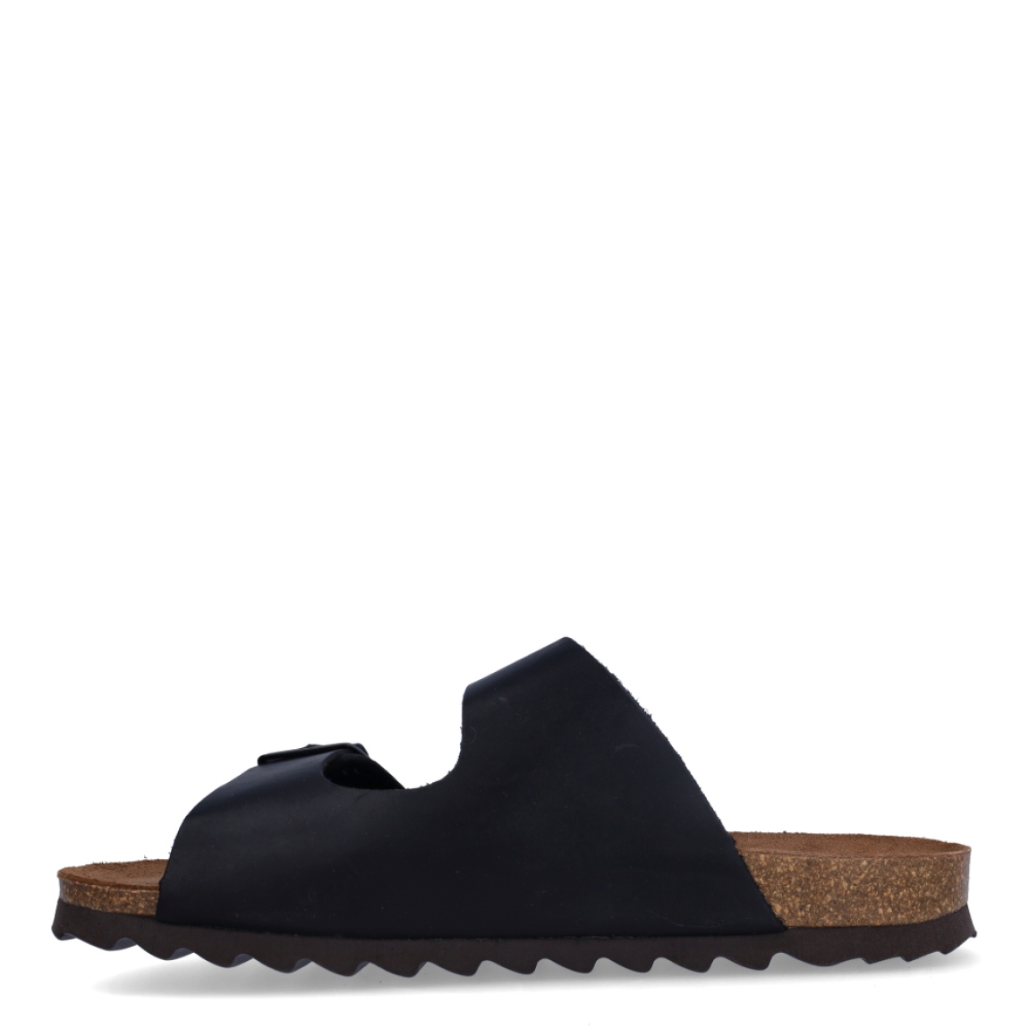 Sandalias de la marca Inter Bios, modelo HARRY. Exterior de las sandalias en piel color negro. Inter forrado de piel color marrón. Cierre con doble hebilla. Sandalias con plantilla antómica acolchada para máxima comodidad y suela de 1,5cm. Las sandalias Inter Bios HARRY es un esencial en tus looks del día a día en esta temporada.