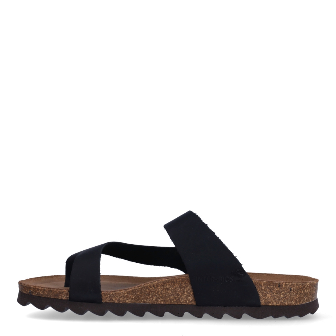 Sandalias de la marca Inter Bios, modelo DINA. Sandalias elaboradas en piel color negro. Cierre con hebilla y suela de goma plana. Estas sandalias Inter Bios DINA es un complemento ideal para tus looks de temporada.