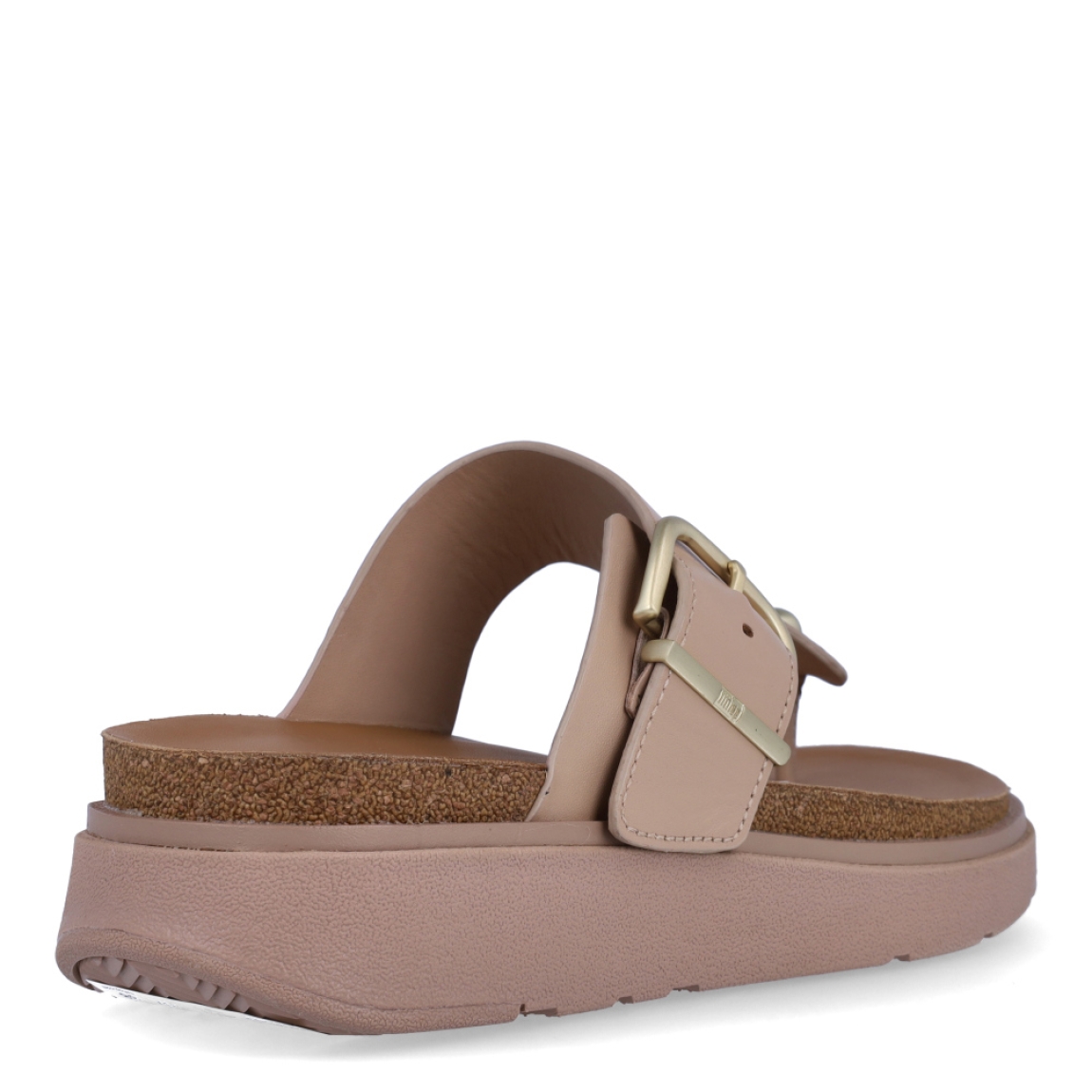 Sandalias de la marca Fitflop, modelo GEN-FF. Exterior elaborado en piel color nude. Interior en piel color camel. Cierre de sandalias fitflop con doble hebilla en la pala de color dorado. Suela como cuña de 4cm de atura. Estas sandalias Fitflop GEN-FF son ideales para esta temporada!