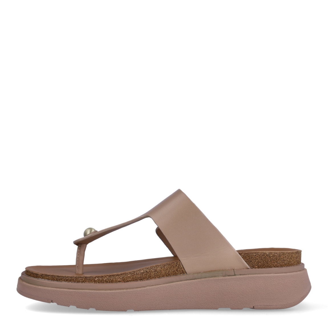 Sandalias de la marca Fitflop, modelo GEN-FF. Exterior elaborado en piel color nude. Interior en piel color camel. Cierre de sandalias fitflop con doble hebilla en la pala de color dorado. Suela como cuña de 4cm de atura. Estas sandalias Fitflop GEN-FF son ideales para esta temporada!