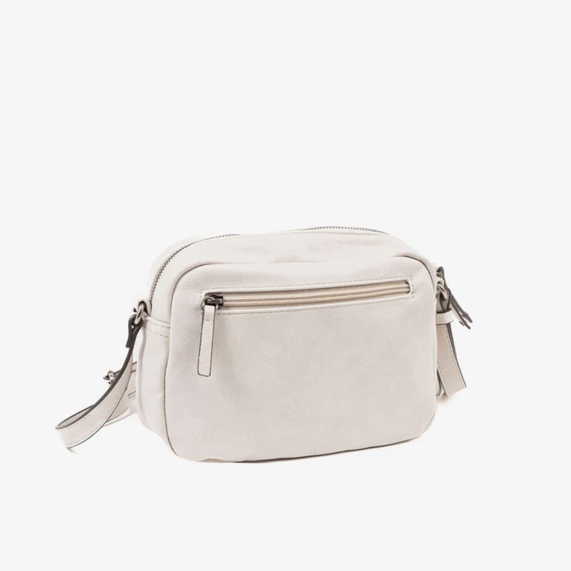 Bolso de la marca Matias Salva, modelo ALMERIA. Elaborado en piel color beig con un detalle en troquelado. Interior de forro textil con un bolsillo cerrado con cremallera. En la parte trasera tiene un bolsillo cerrado con cremallera. El asa es tipo bandolera y tiene corredera para su fácil ajuste en altura. DIMENSIONES: 21.5x16x09 cm. Bolso Matias Salva ALMERIA ideal para llevarlo a todos lados!