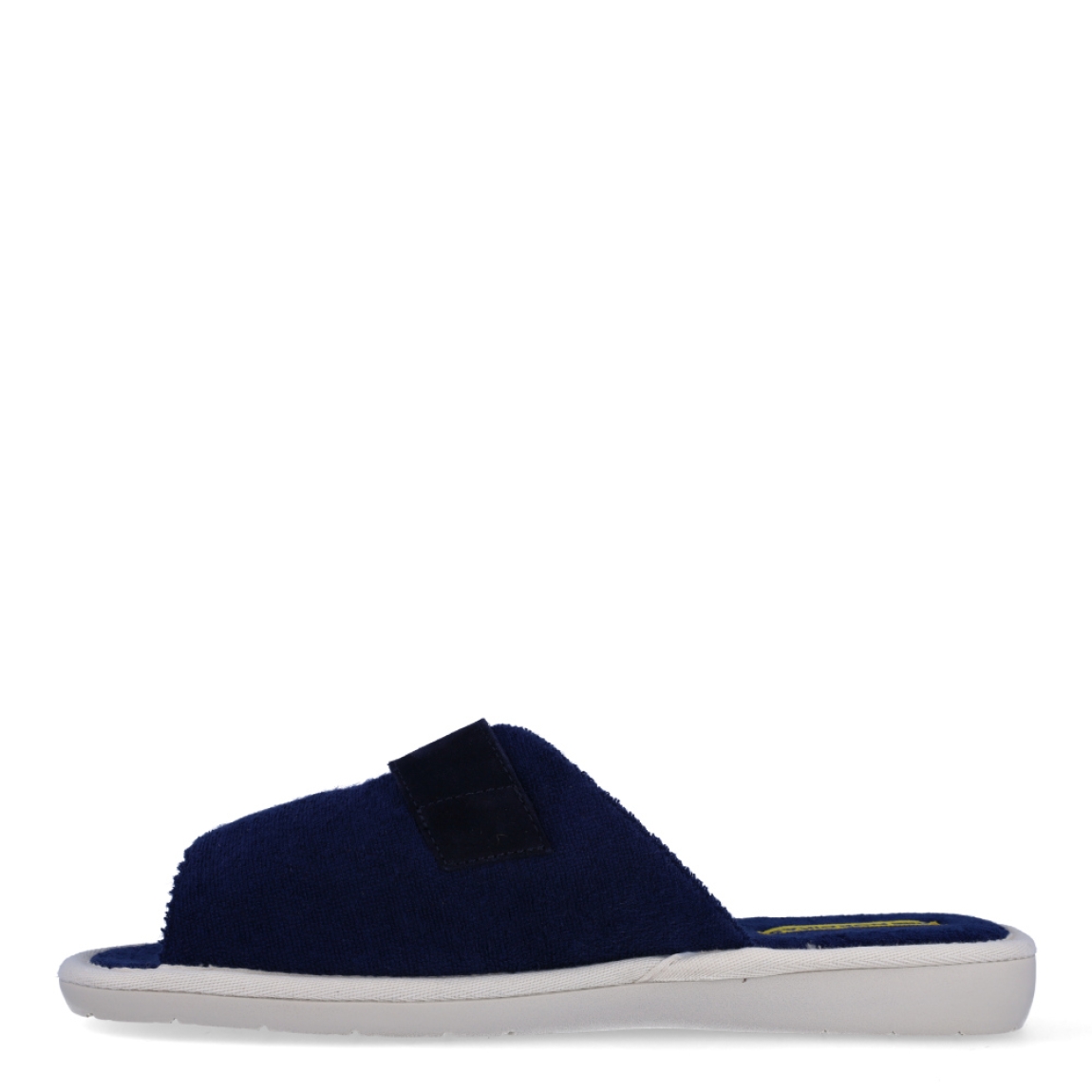 Zapatillas de la marca Nordikas, modelo TOP LINE. Exterior e interior de las zapatillas en toalla color azul. Cierre de las zapatillas con velcro y suela de goma plana. Estas zapatillas Nordikas TOP LINE, te hará disfrutar de la comodidad y ligereza de estar por casa.