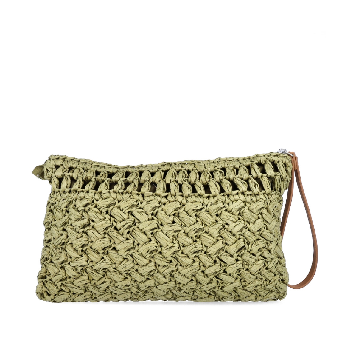 Bolso de la marca Kbas, modelo PILAR. Elaborado en rafia trenzada color verde. Interior en textil verde. Cierre de bolso de mano Kbas con cremallera. Medidas: alto 19cm y ancho 29cm. Este bolso Kbas PILAR es un complemento perfecto para tus looks frescos y de temporada!
