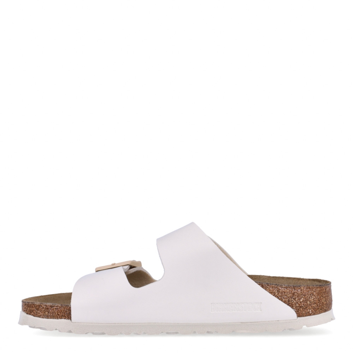 Sandalias de la marca Birkenstock, modelo ARIZONA BIRKO. Sandalias elaboradas en piel de alta calidad color blanco, con base de corcho y látex de forma anatómica. Cierre de las sandalias con doble hebilla de espiga de metal con ajuste individual, en empeine y pala. Estas sandalias Birkenstock ARIZONA BIRKO son un complemento ideal para esta temporada, su diseño simple atemporal, lo hace el accesorio clásico para tus looks!