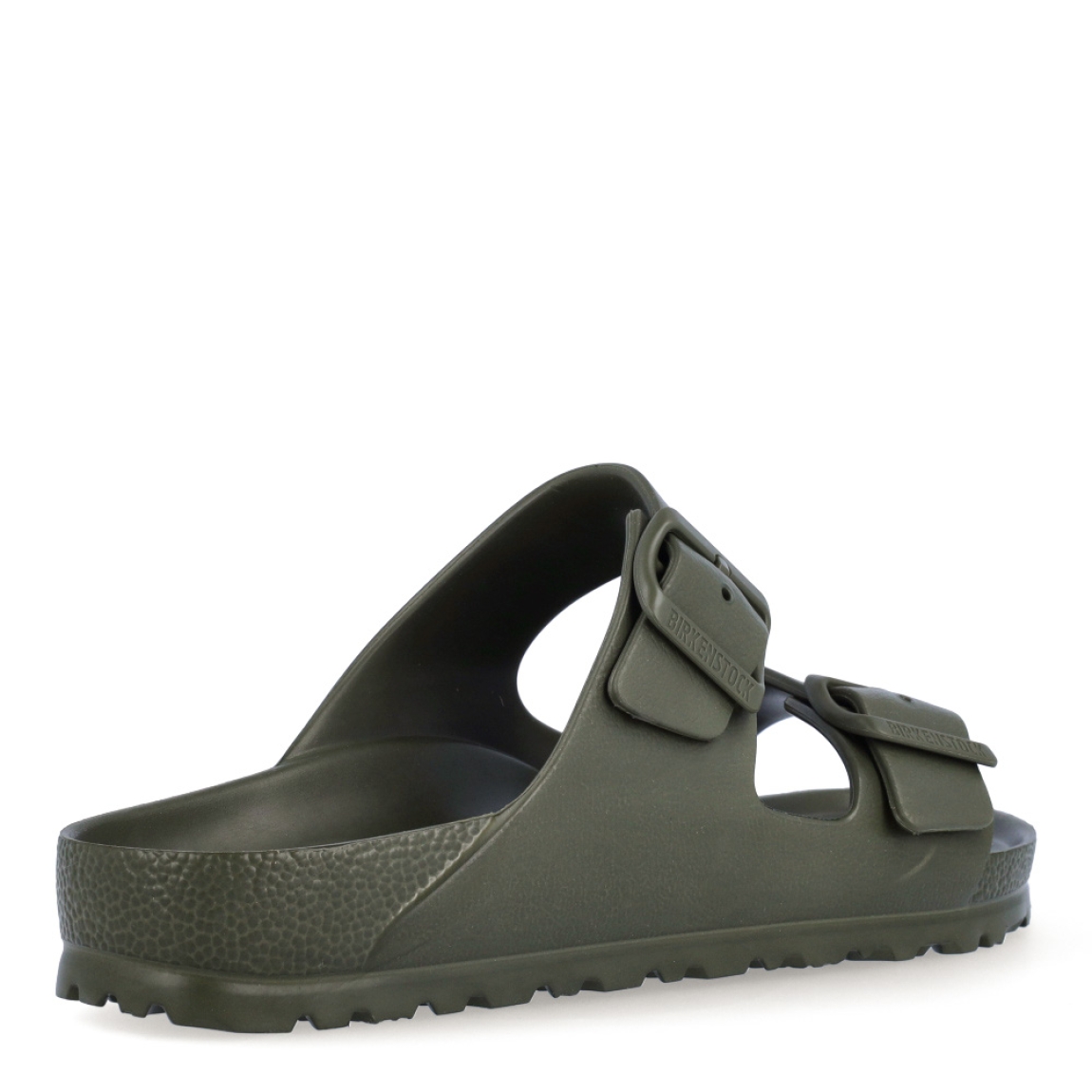 Sandalias de la marca Birkenstock, modelo ARIZONA EVA. Sandalias elaboradas en neopreno de alta calidad color verde oscuro. Cierre de las sandalias con dos hebillas, en el empeine y la pala. Sandalias Birkenstock con suela plana y de goma. Estas sandalias Birkenstock ARIZONA EVA son un complemento clásico para tus looks de temporada. No te puede faltar en el armario.