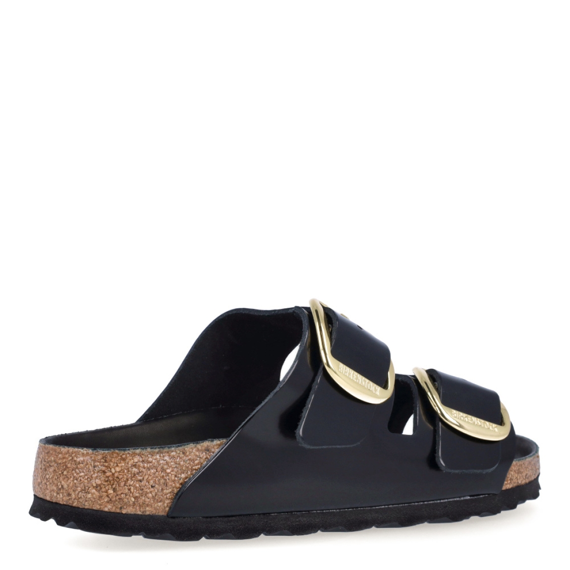 Sandalias de la marca Birkenstock, modelo ARIZONA BB. Sandalias elaboradas en piel de alta calidad color negro, con base de corcho y látex de forma anatómica. Cierre de las sandalias con doble hebilla de espiga de metal dorado con ajuste individual, en empeine y pala. Estas sandalias Birkenstock ARIZONA BB son un complemento ideal para esta temporada, su diseño simple atemporal, lo hace el accesorio clásico para tus looks!